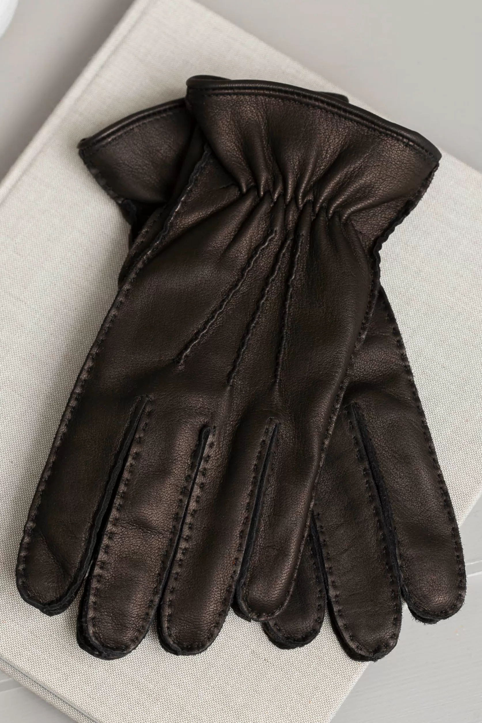 Gants En Cuir De Cerf Doublés De Cachemire - Made In Italy>Pini Parma New
