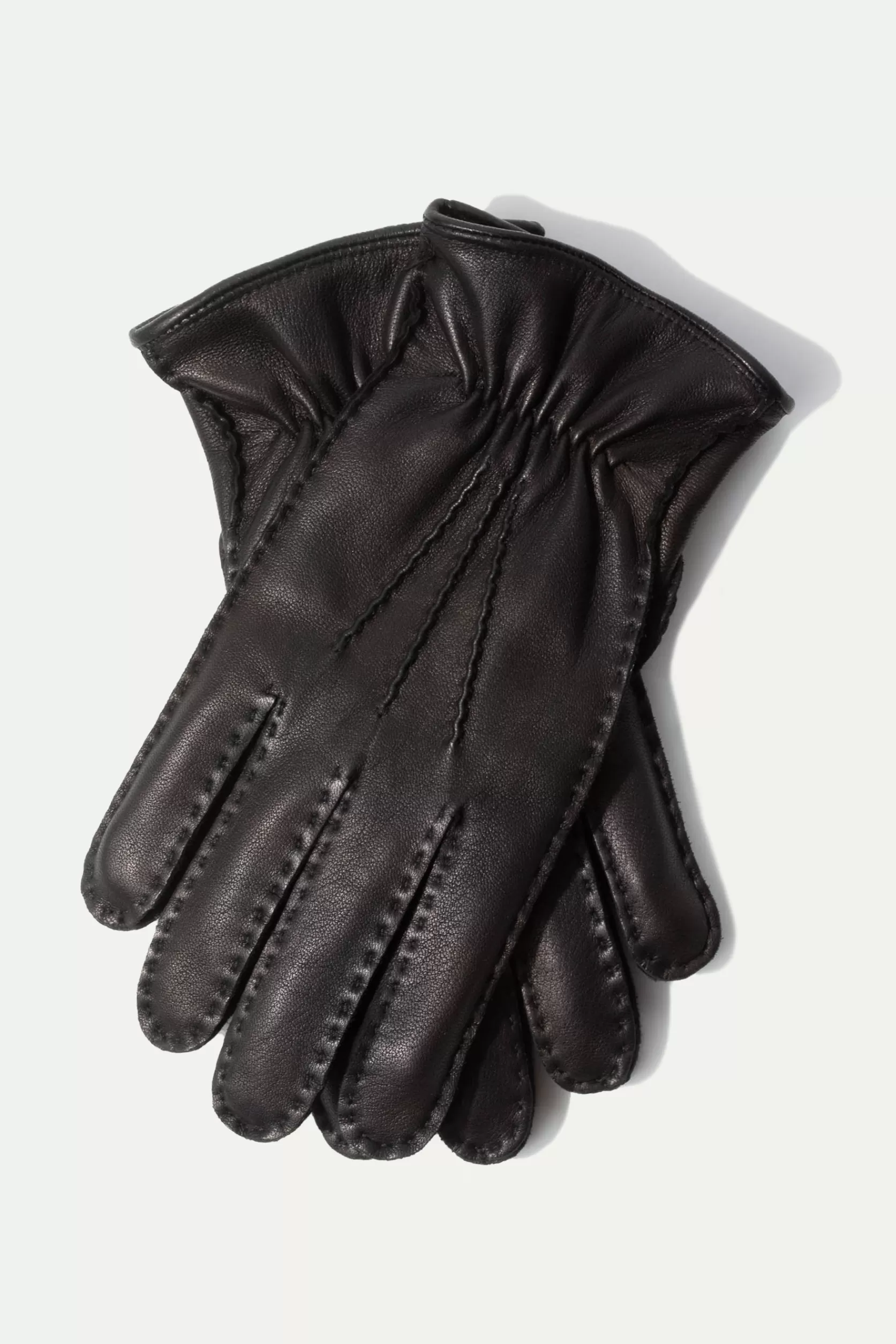Gants En Cuir De Cerf Doublés De Cachemire Noir - Made In Italy>Pini Parma Shop