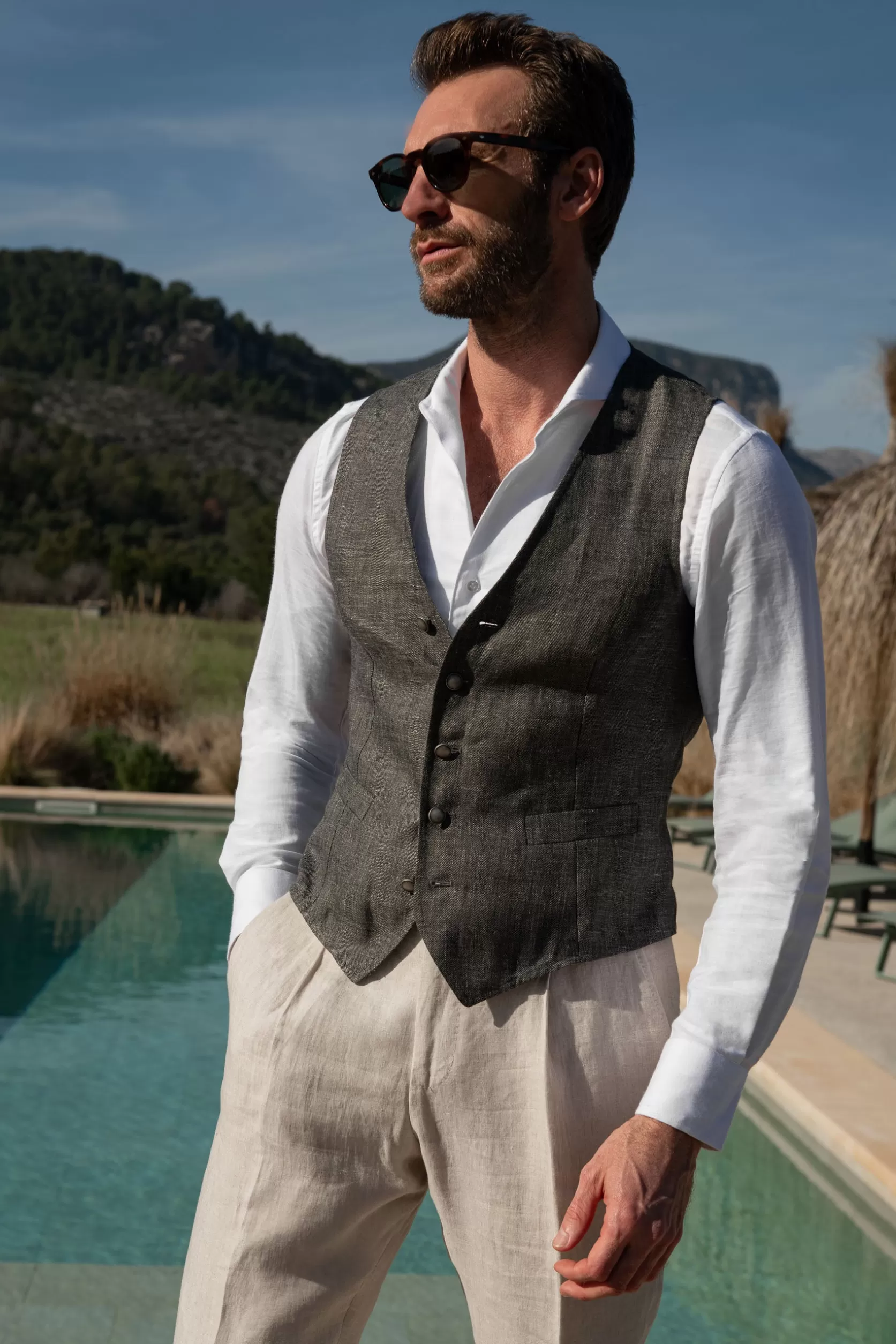 Gilet En Lin - Made In Italy>Pini Parma Sale