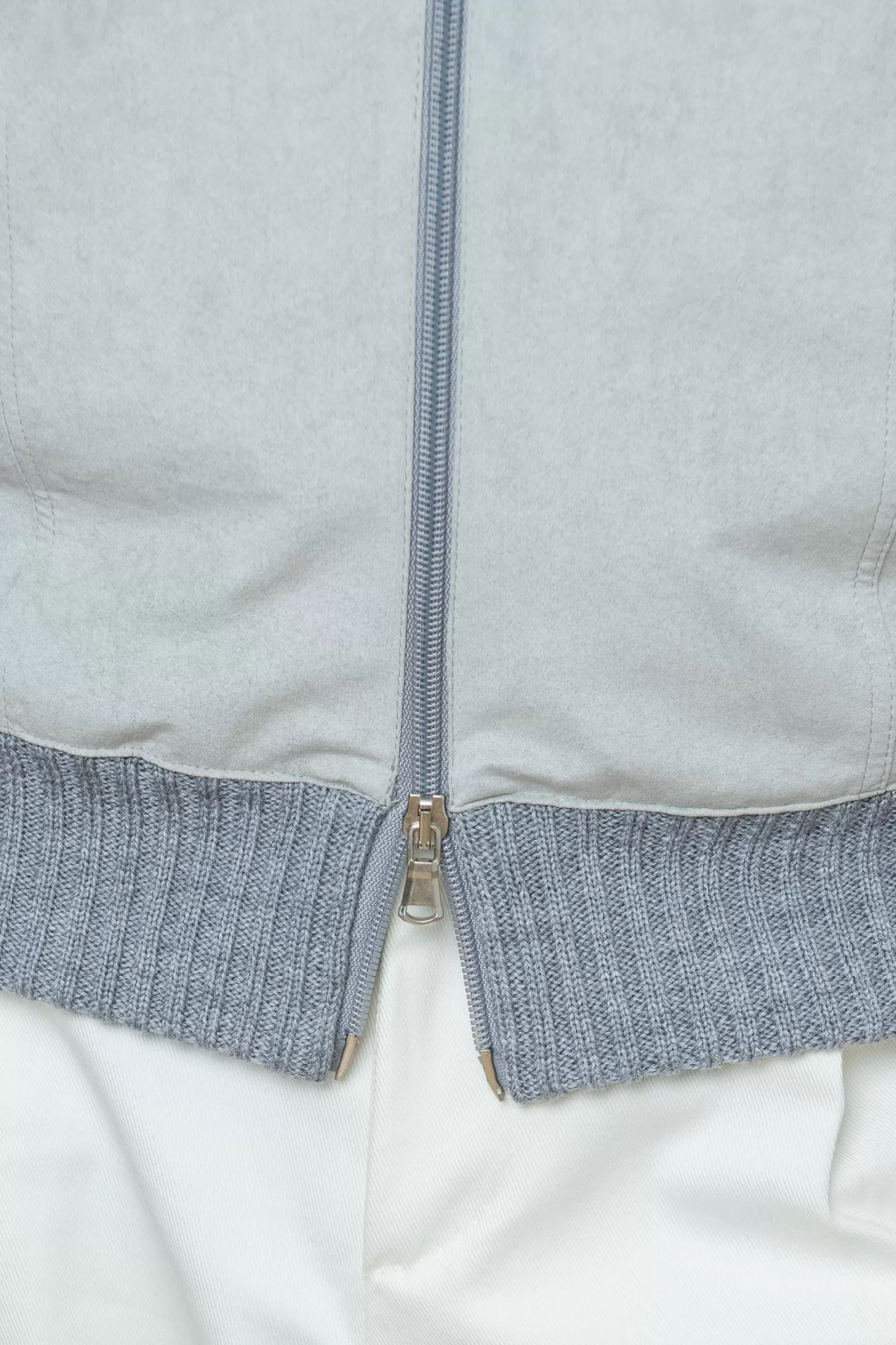 Gilet Gris Et Gris Clair - Alcantara & Laine - Made In Italy>Pini Parma Fashion