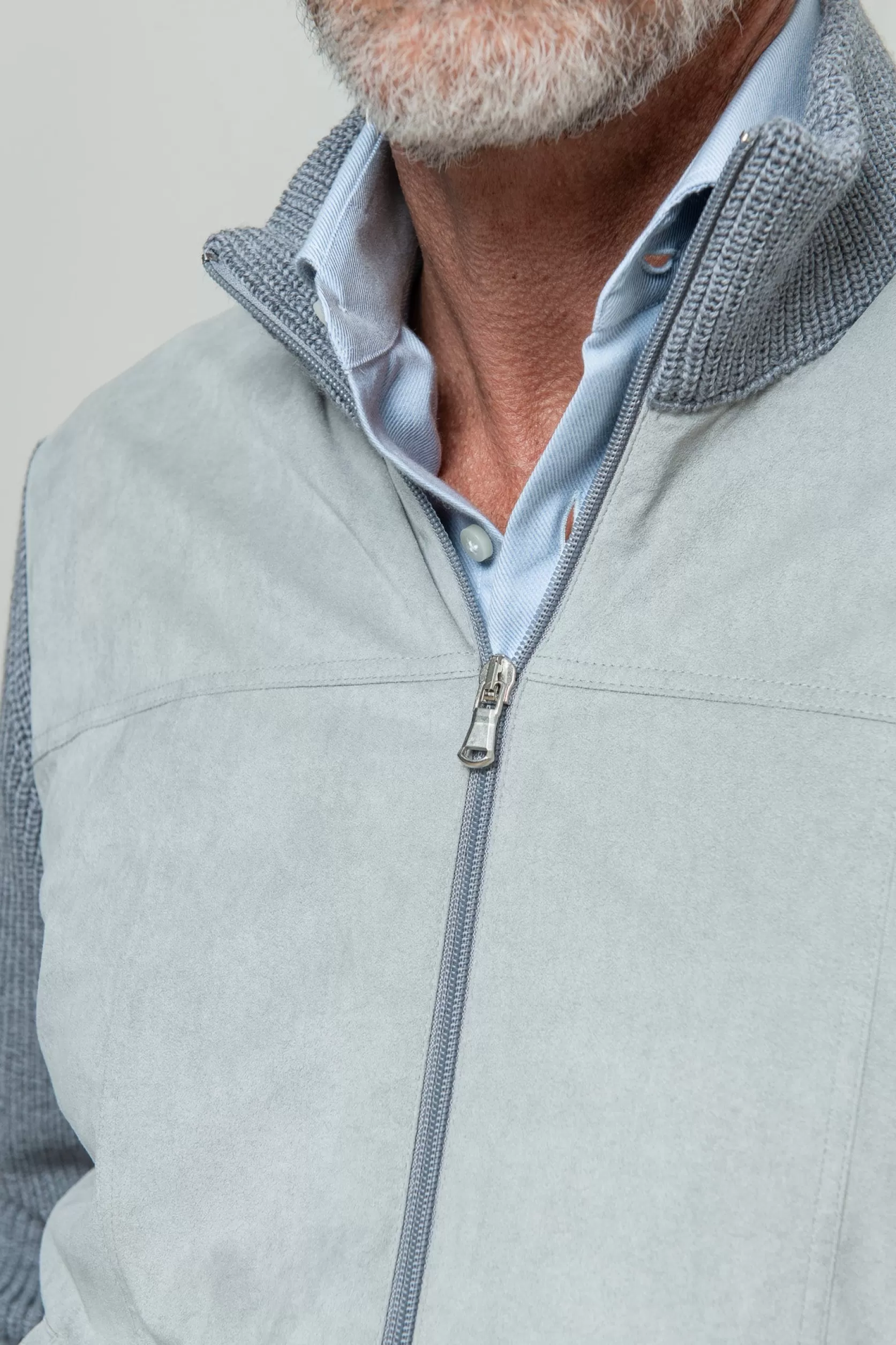 Gilet Gris Et Gris Clair - Alcantara & Laine - Made In Italy>Pini Parma Fashion