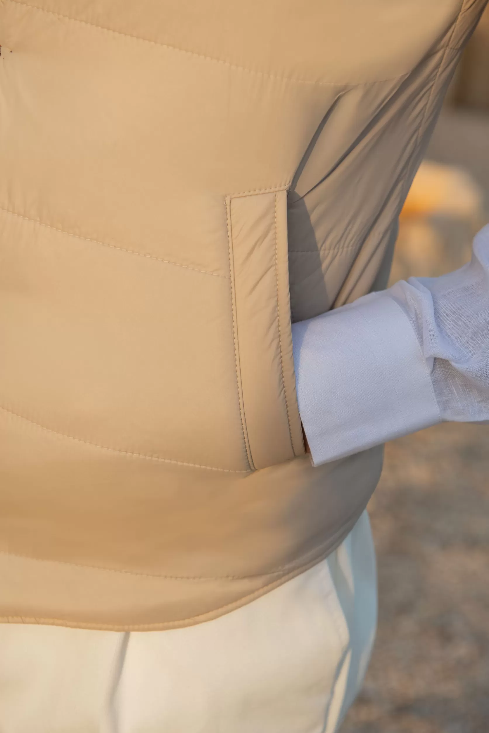 Gilet Réversible Rouille Et Beige En Tissu Loro Piana – Made In Italy>Pini Parma Clearance