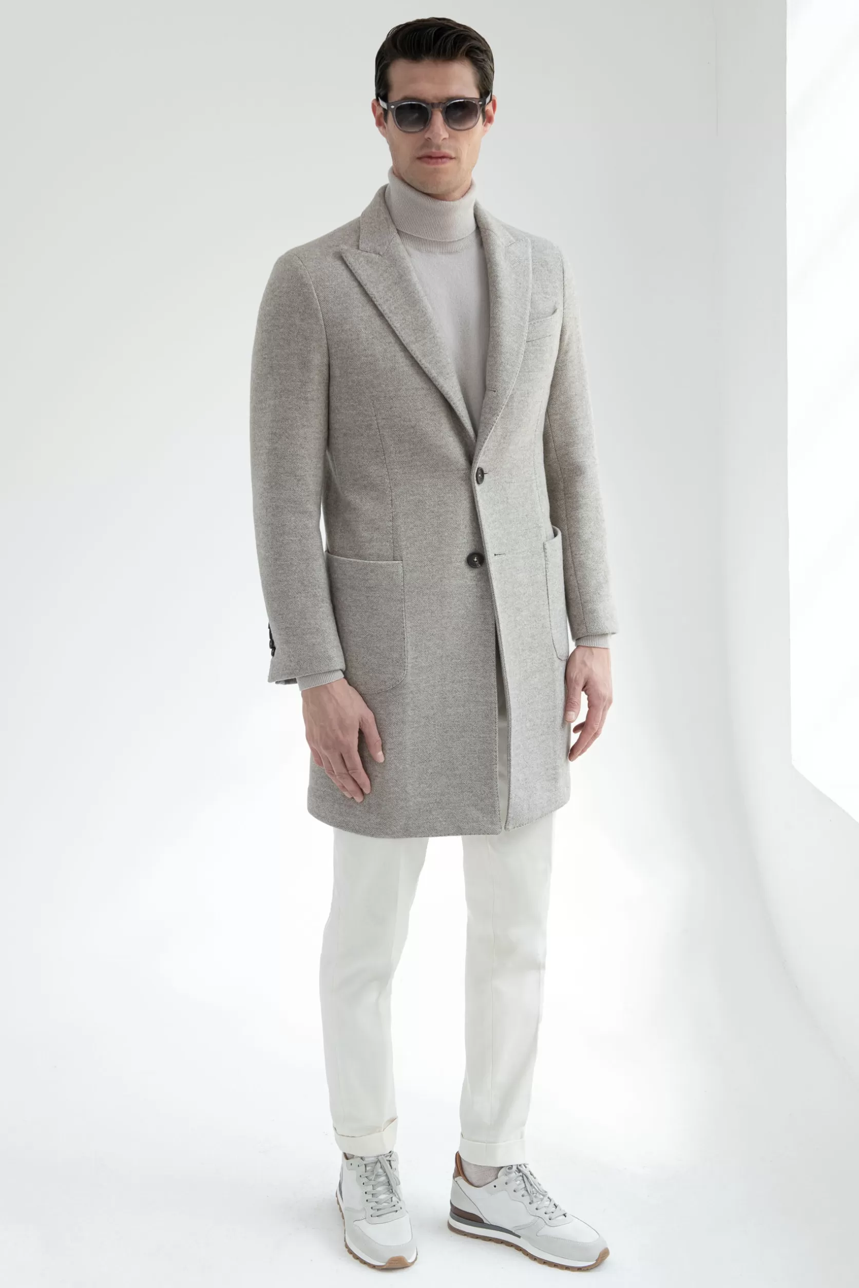 Manteau Beige à Revers En Pointe Et Chevrons – Made In Italy>Pini Parma Store