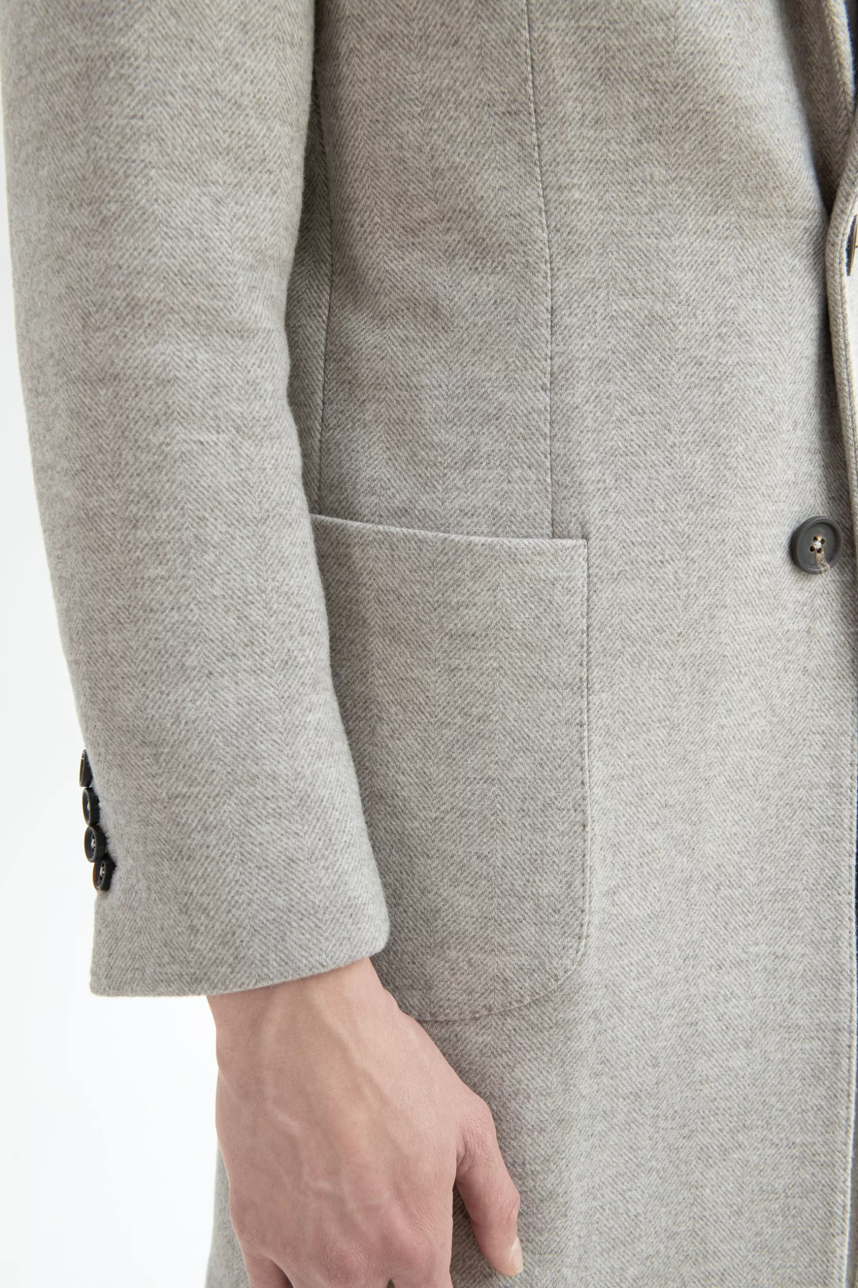 Manteau Beige à Revers En Pointe Et Chevrons – Made In Italy>Pini Parma Store