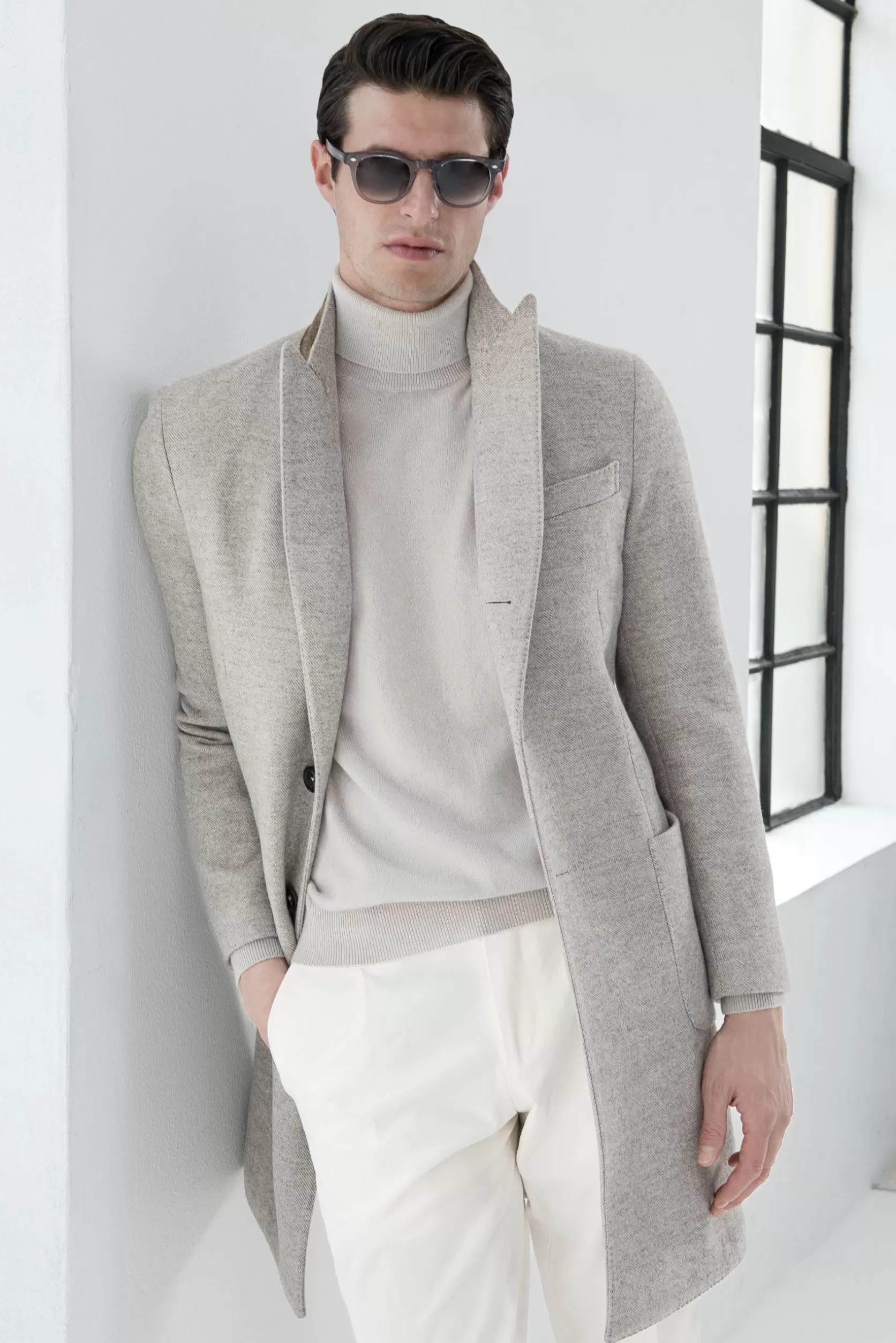 Manteau Beige à Revers En Pointe Et Chevrons – Made In Italy>Pini Parma Store