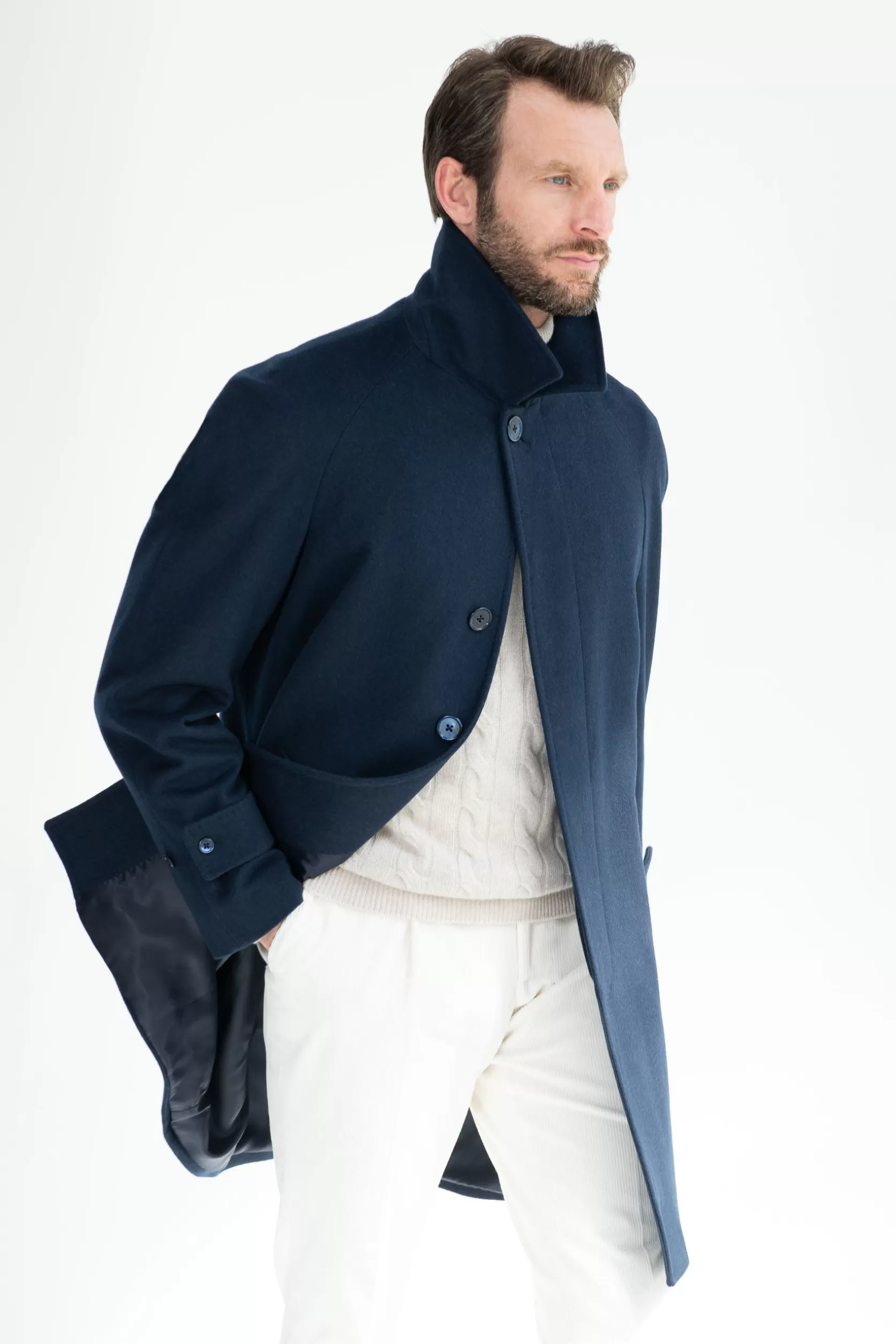 Manteau Raglan En Laine Loro Piana – Made In Italy>Pini Parma Best Sale
