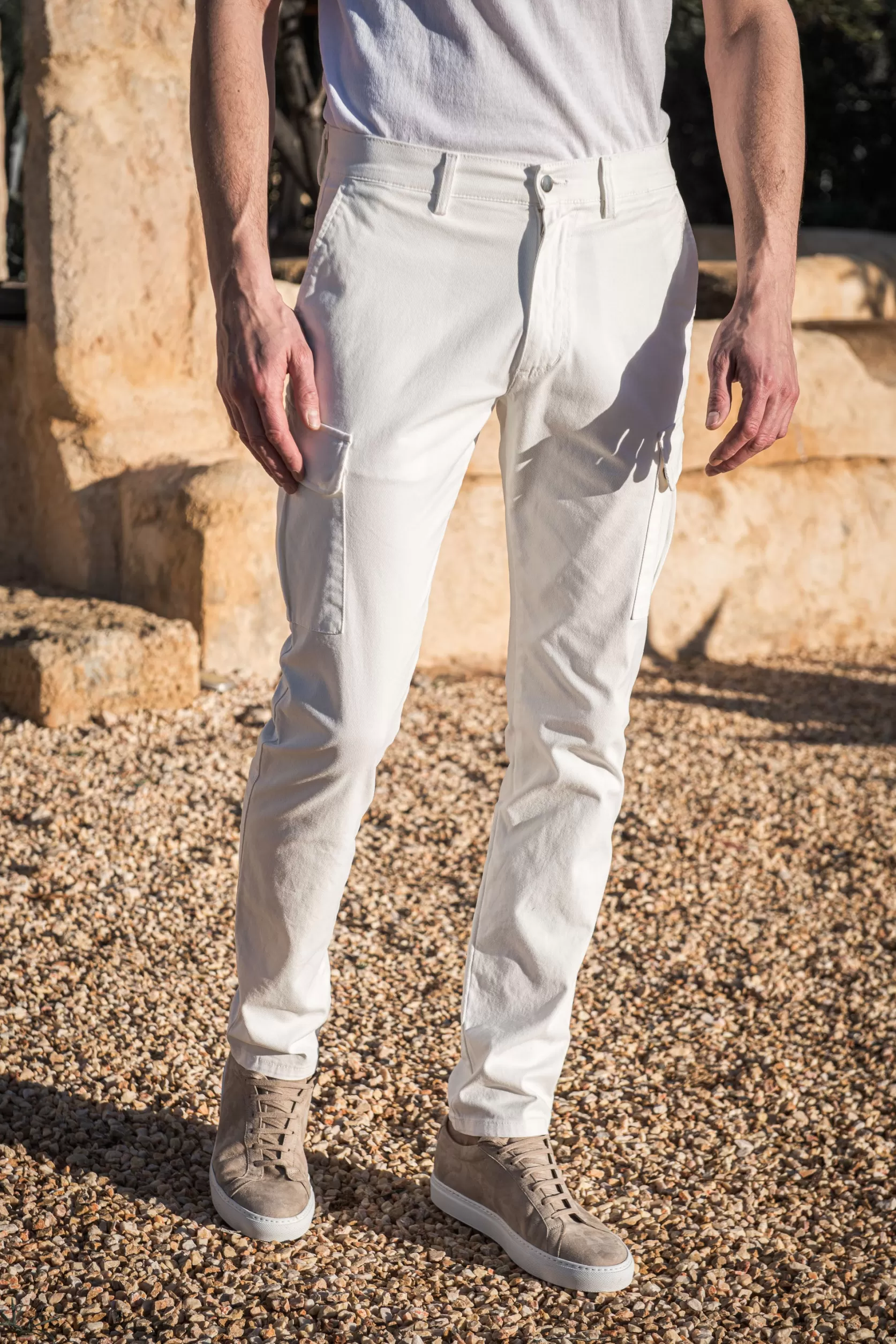 Pantalon Cargo En Coton Stretch - Made In Italy>Pini Parma Shop