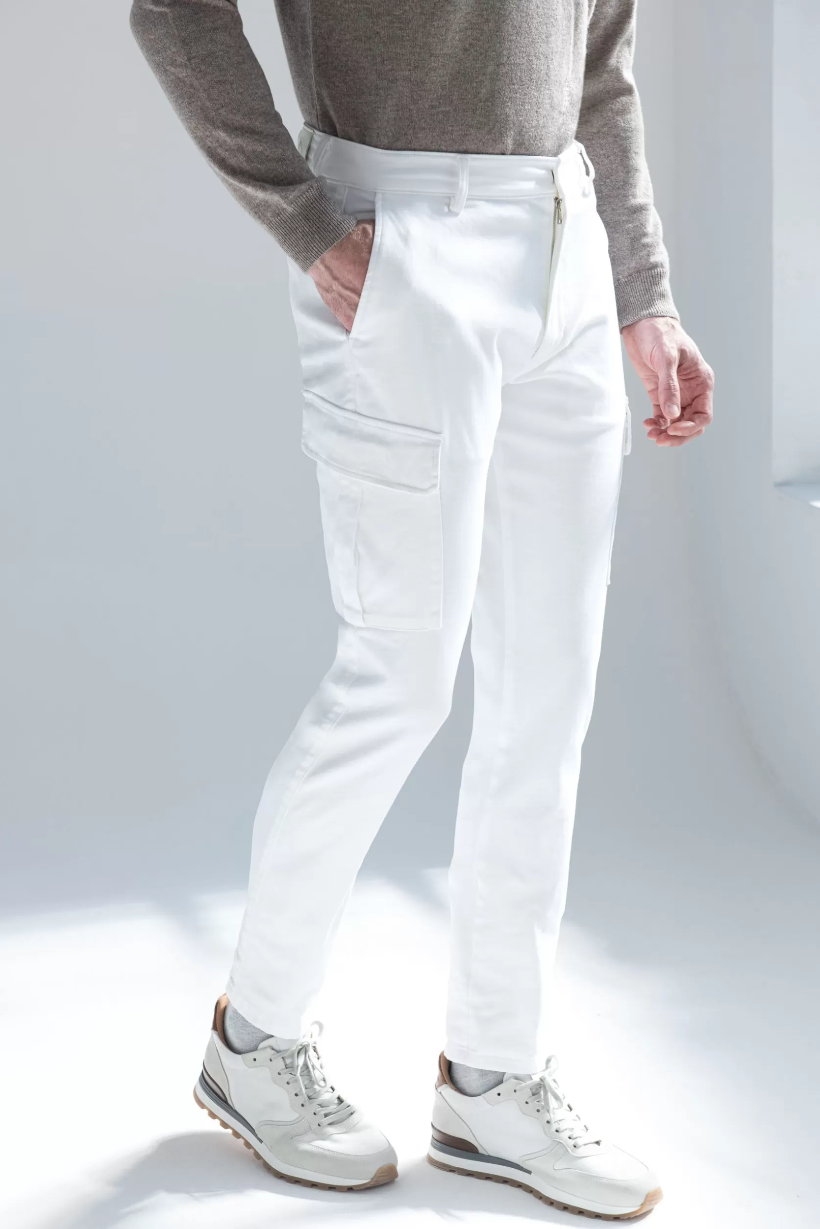Pantalon Cargo En Toile Stretch - Made In Italy>Pini Parma Best Sale