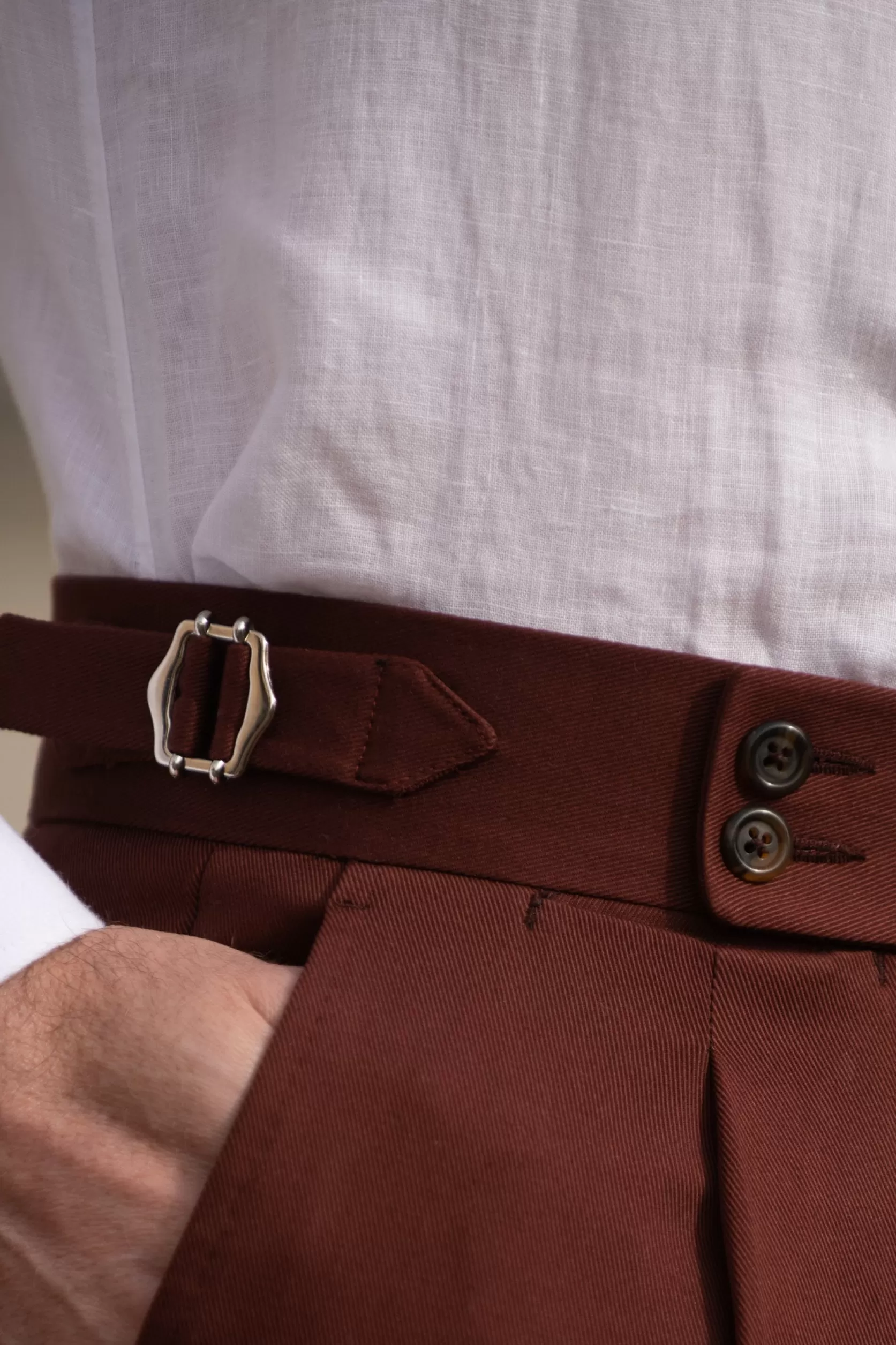 Pantalon En Coton Bordeaux " Collection Capsule Soragna " - Made In Italy>Pini Parma Fashion
