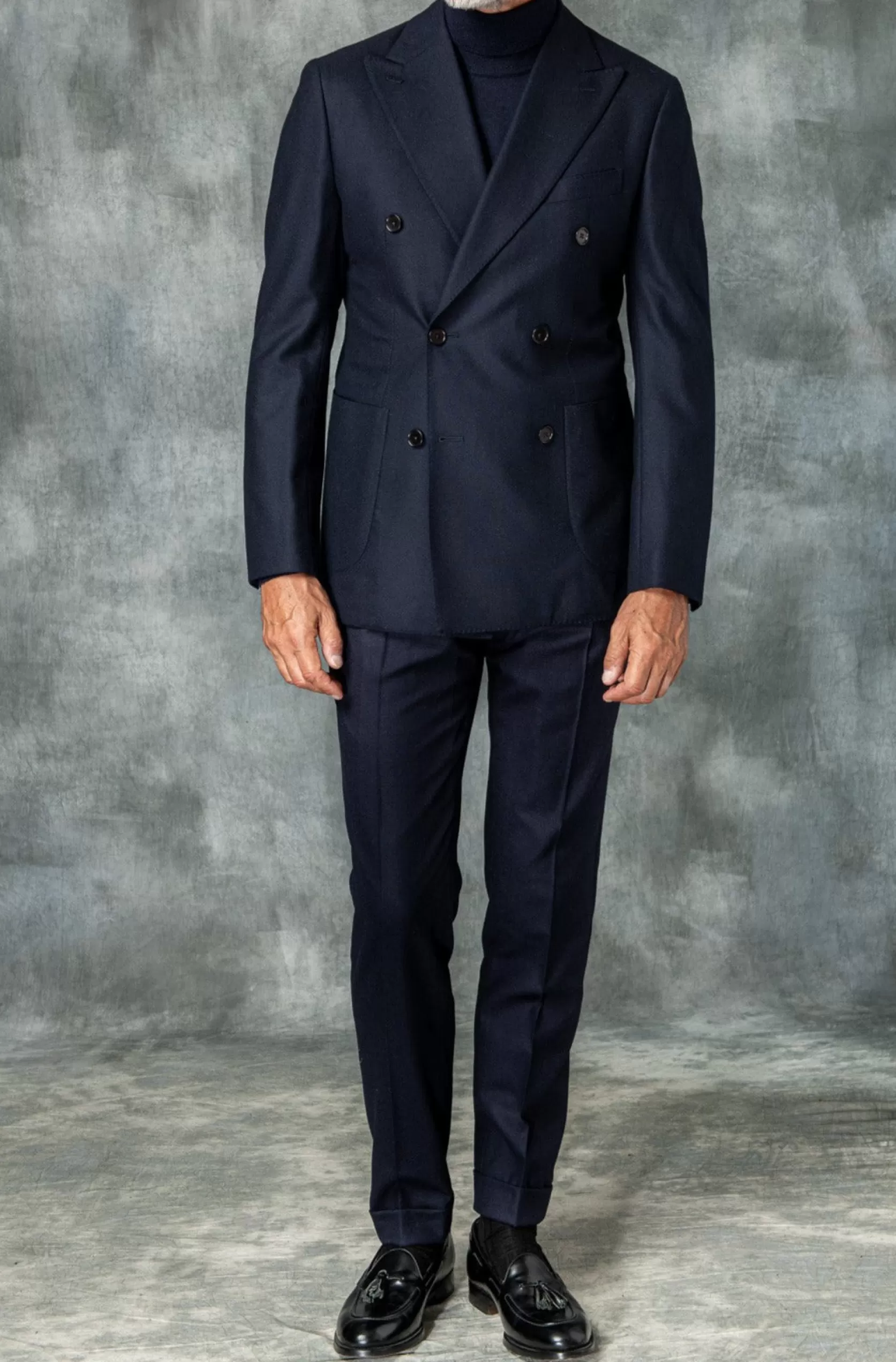 Pantalon En Flanelle Bleue 180'S « Soragna Capsule Collection » – Made In Italy>Pini Parma Online