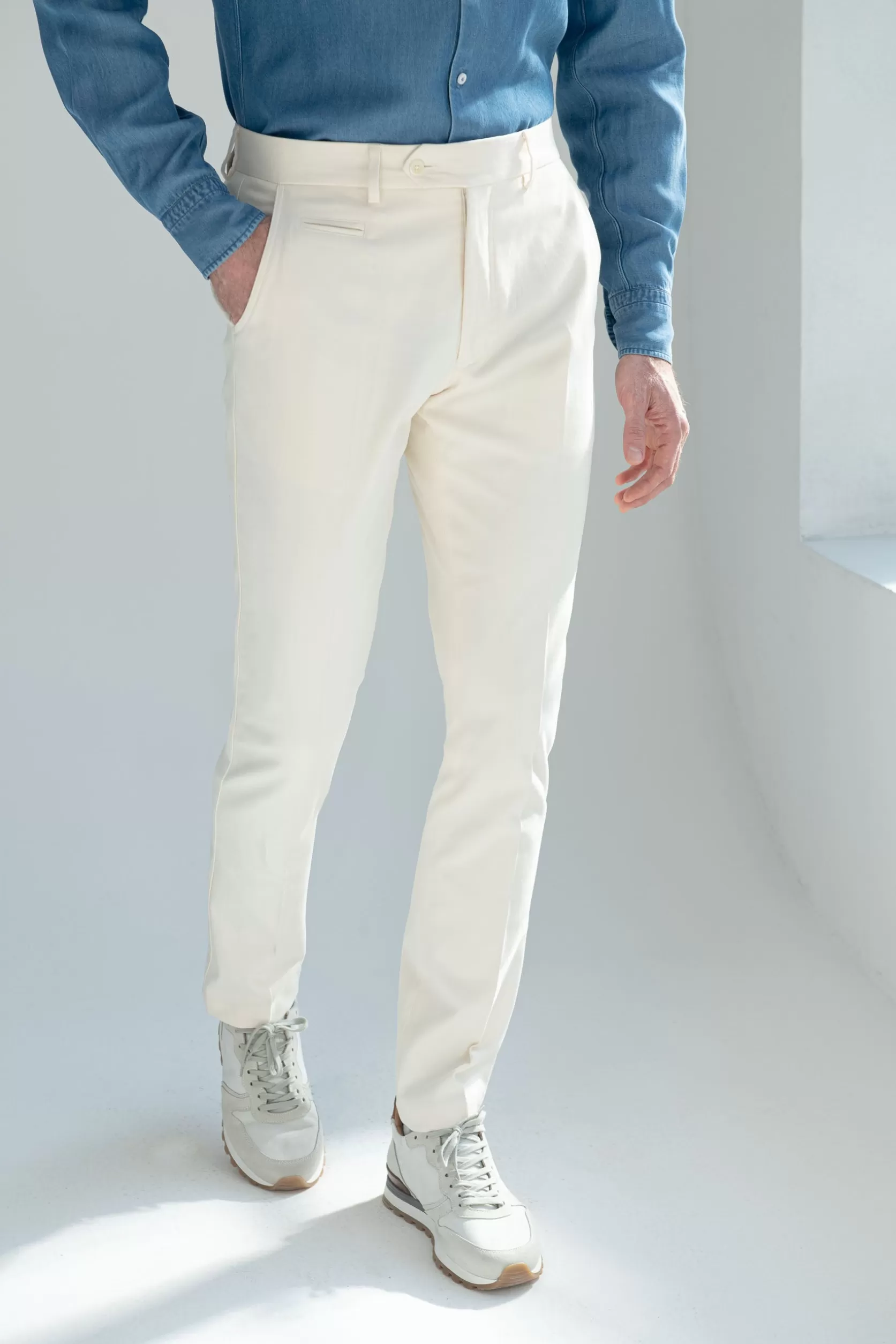 Pantalon Garda En Coton Et Cachemire - Made In Italy>Pini Parma Online