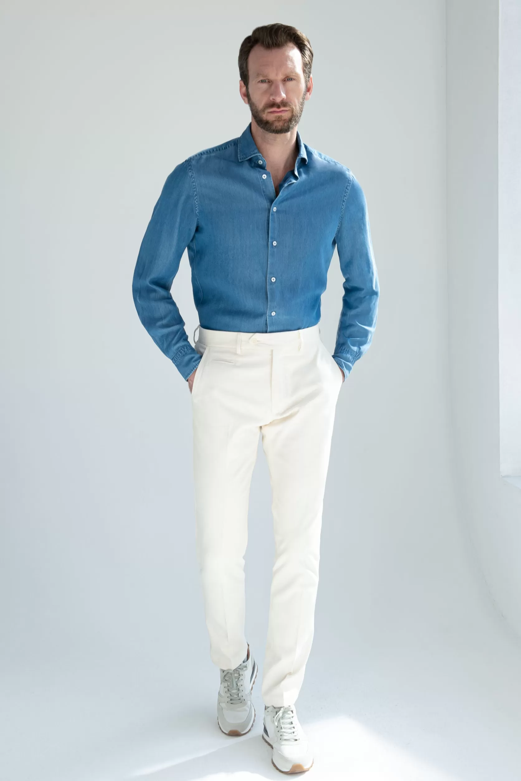 Pantalon Garda En Coton Et Cachemire - Made In Italy>Pini Parma Online