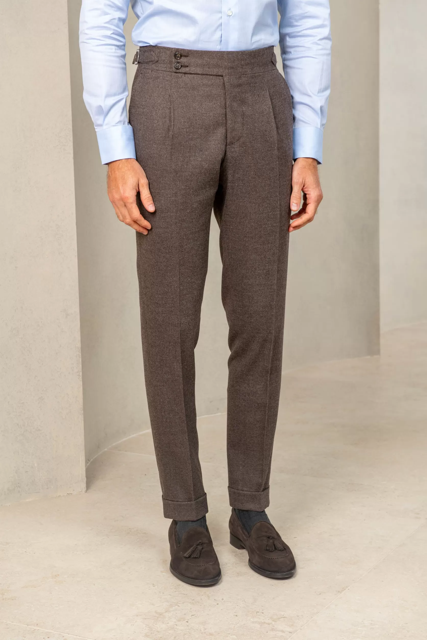 Pantalons En Flanelle Marron « Soragna Capsule Collection » – Made In Italy>Pini Parma Sale