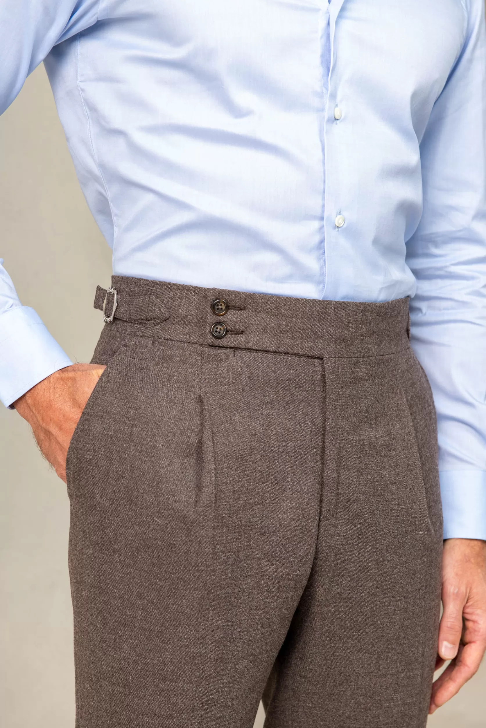 Pantalons En Flanelle Marron « Soragna Capsule Collection » – Made In Italy>Pini Parma Sale