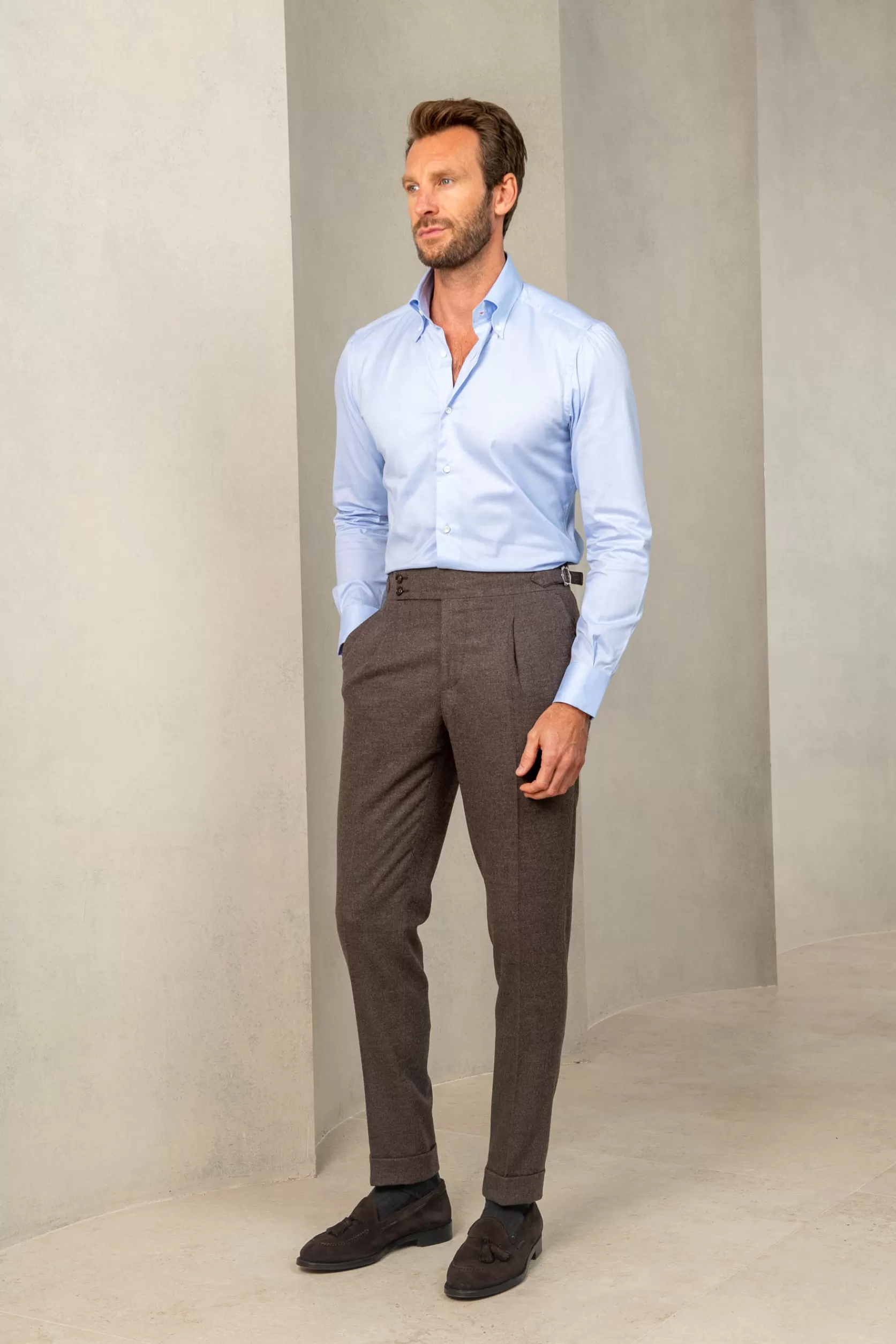Pantalons En Flanelle Marron « Soragna Capsule Collection » – Made In Italy>Pini Parma Sale