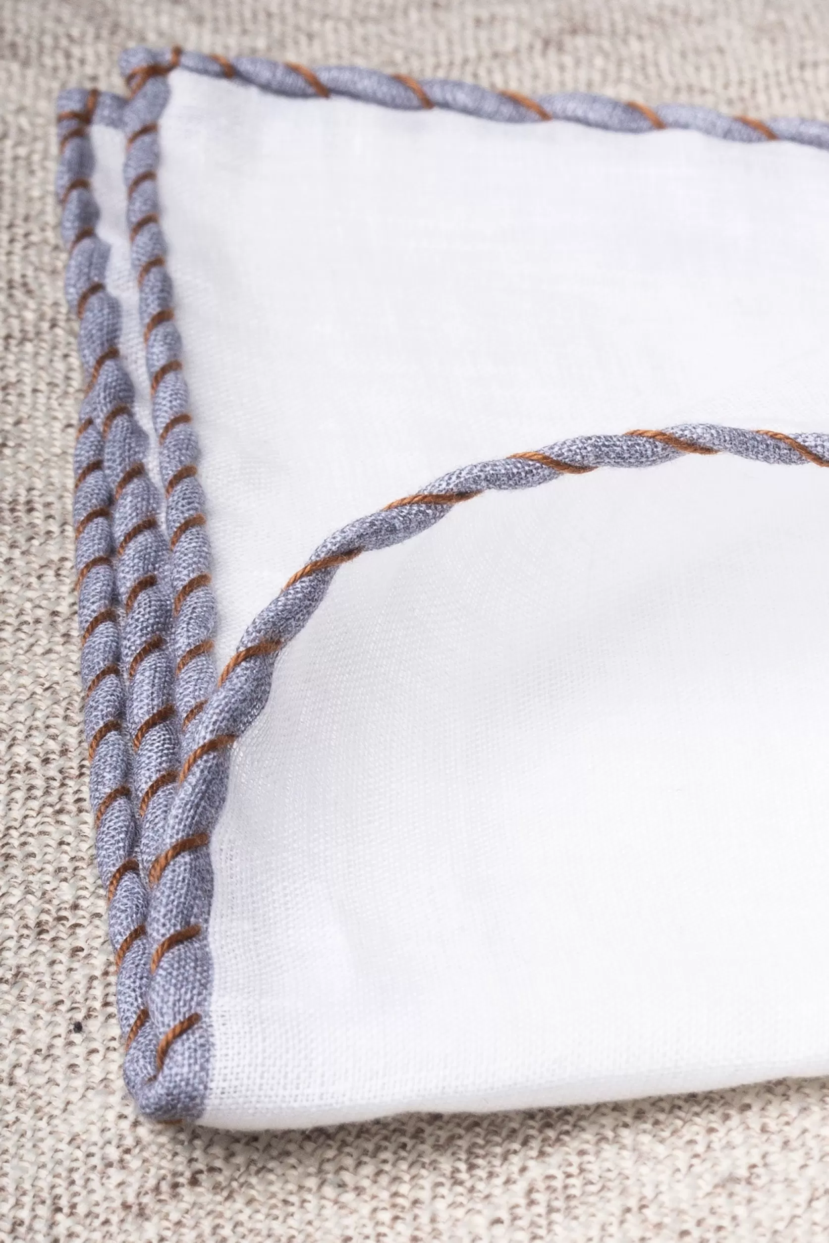 Pochette En Lin Blanc Avec Bords Et Cognac - Made In Italy>Pini Parma Flash Sale