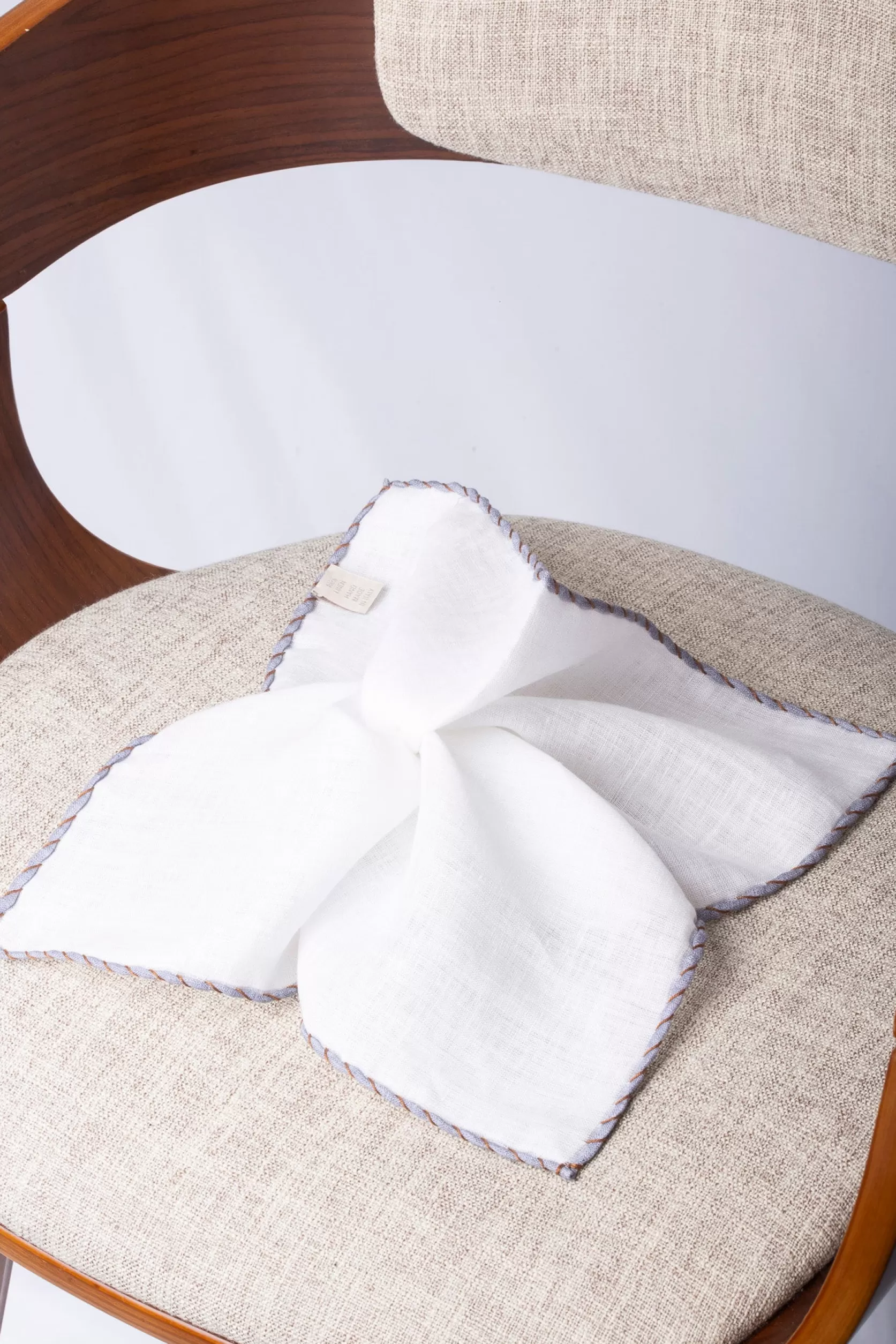 Pochette En Lin Blanc Avec Bords Et Cognac - Made In Italy>Pini Parma Flash Sale