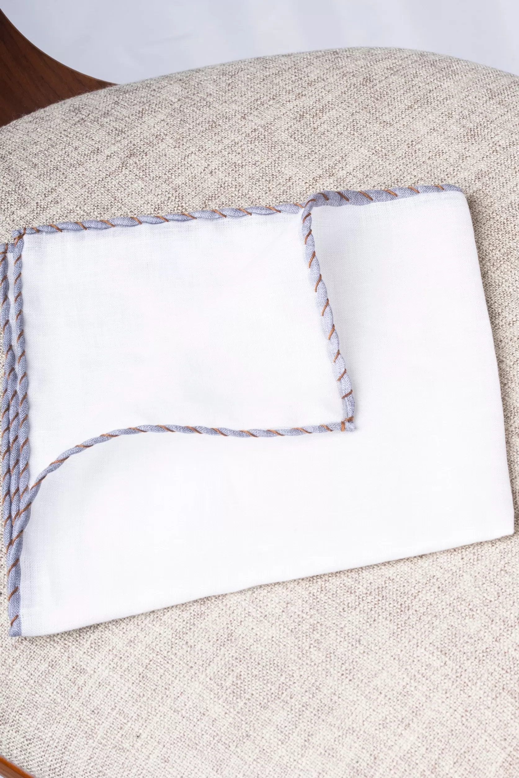 Pochette En Lin Blanc Avec Bords Et Cognac - Made In Italy>Pini Parma Flash Sale