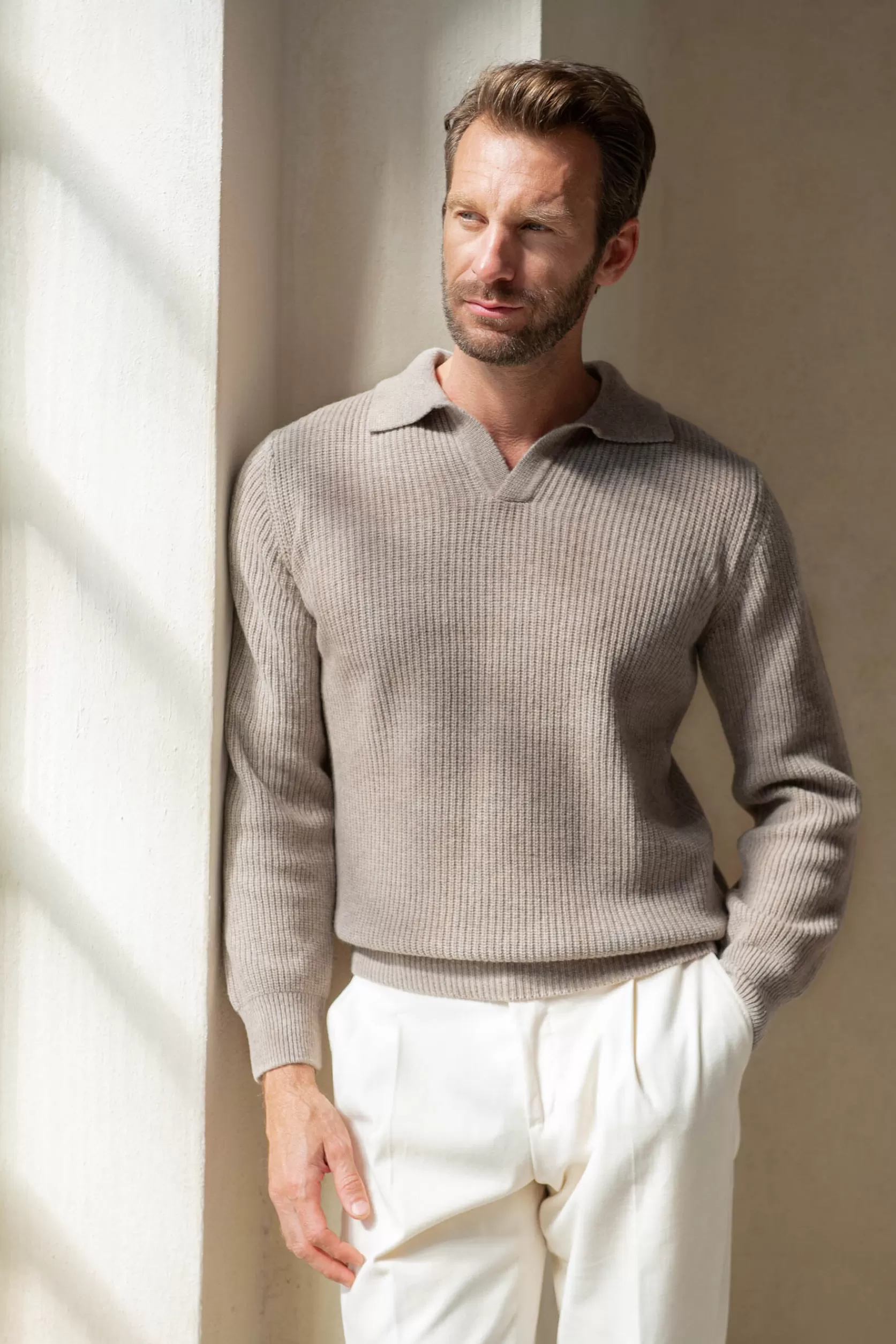 Polo Côtelé En Mélange De Cachemire – Made In Italy>Pini Parma Cheap