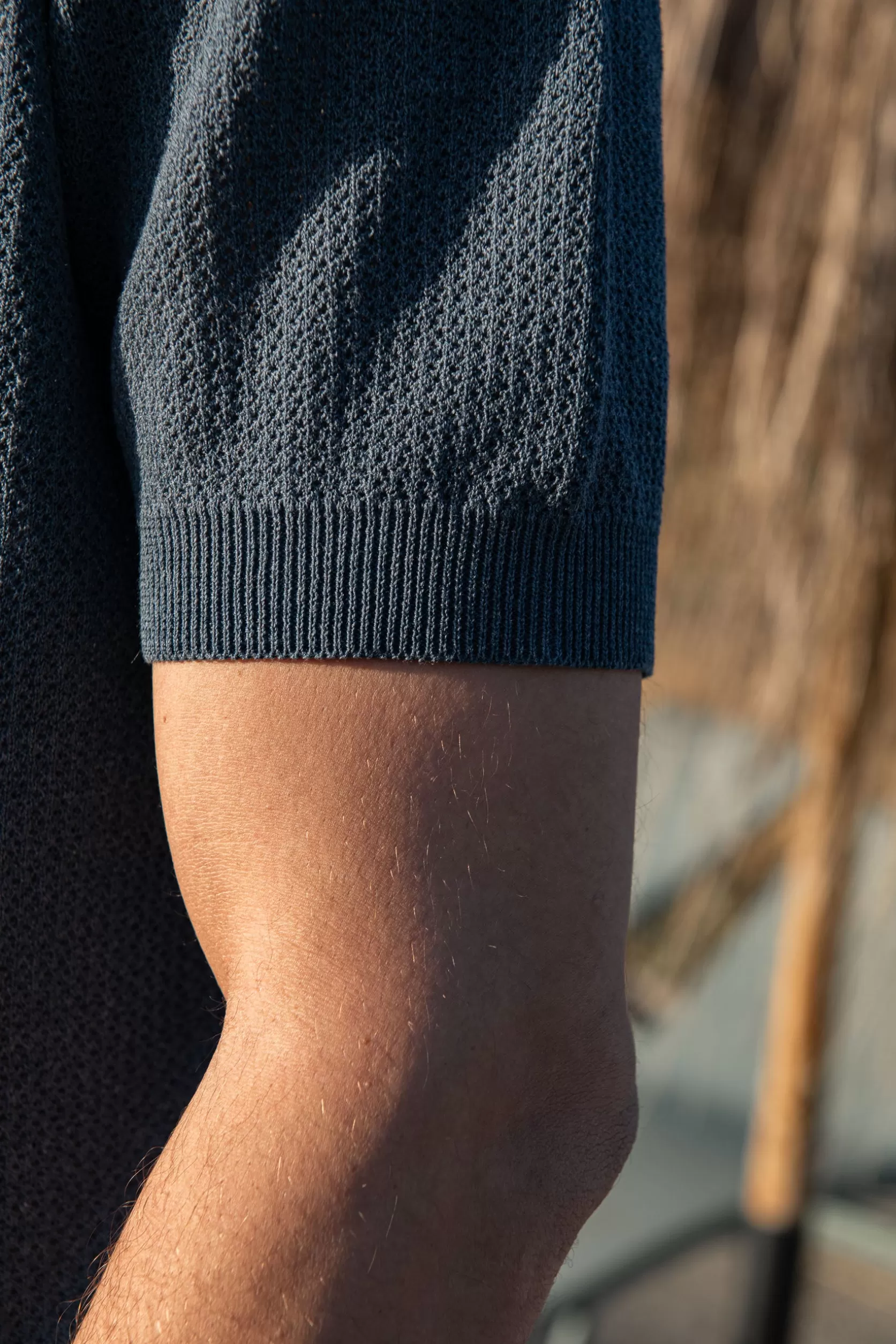 Polo En Maille Texturée Ocean Avec Zip - Made In Italy>Pini Parma Clearance