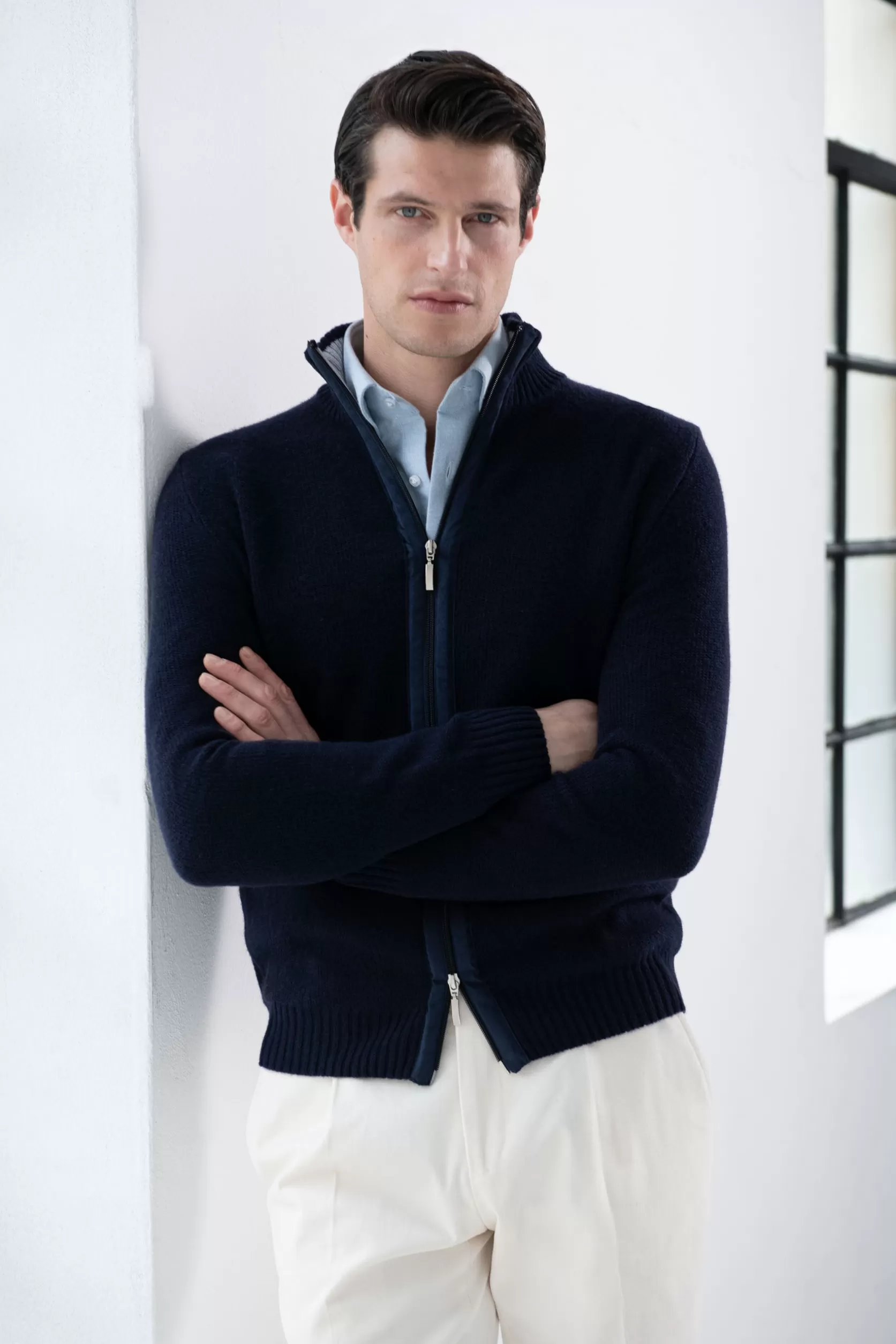 Pull Zippé En Mélange De Cachemire Nid D'abeille – Made In Italy>Pini Parma Outlet