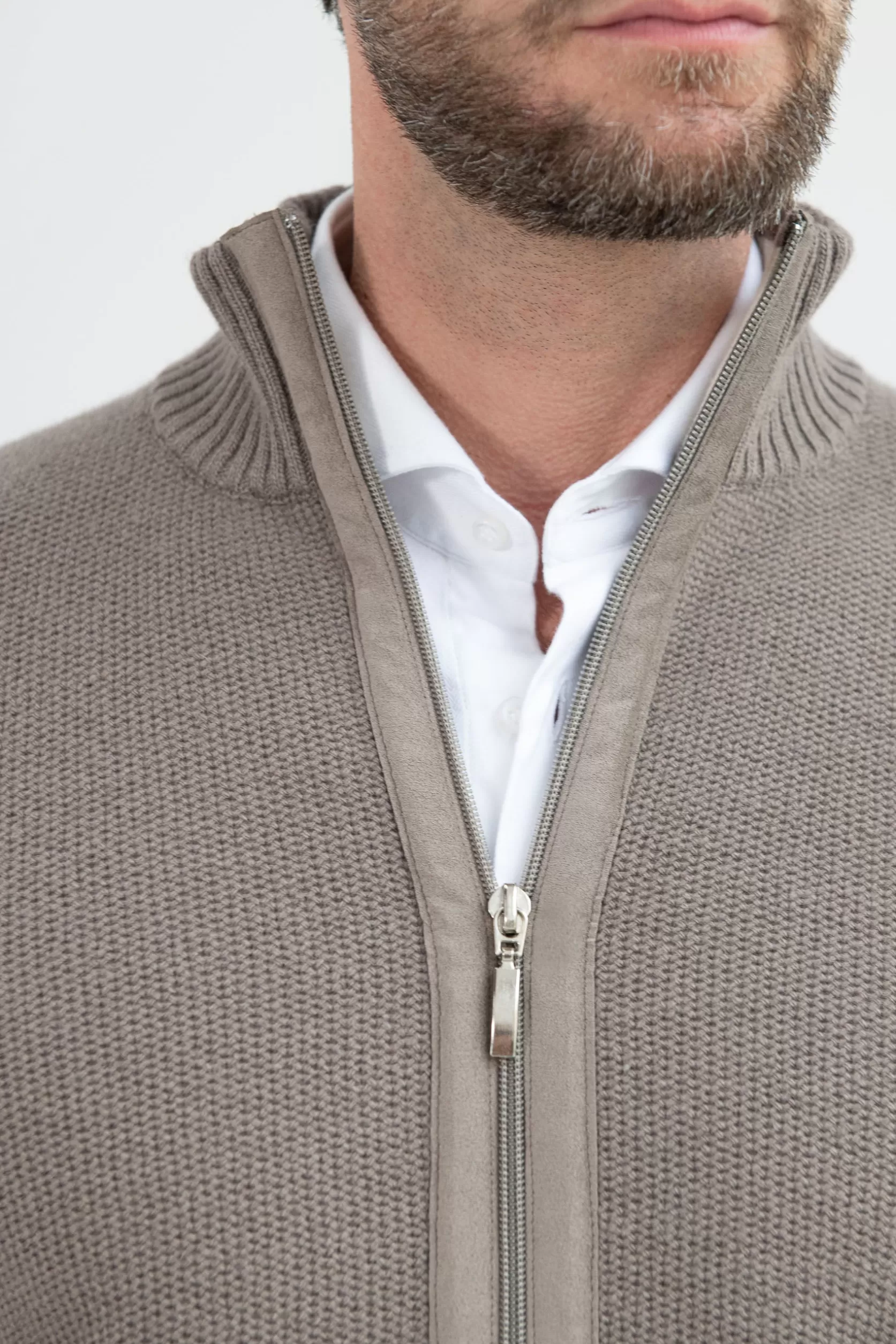 Pull Zippé En Mélange De Cachemire Nid D'abeille - Made In Italy>Pini Parma Sale