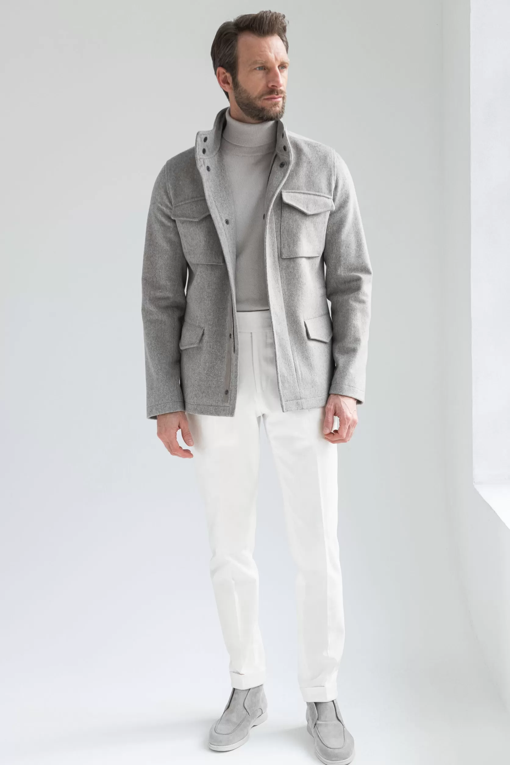 Saharienne Beige En Tissu Loro Piana - Made In Italy>Pini Parma Best Sale