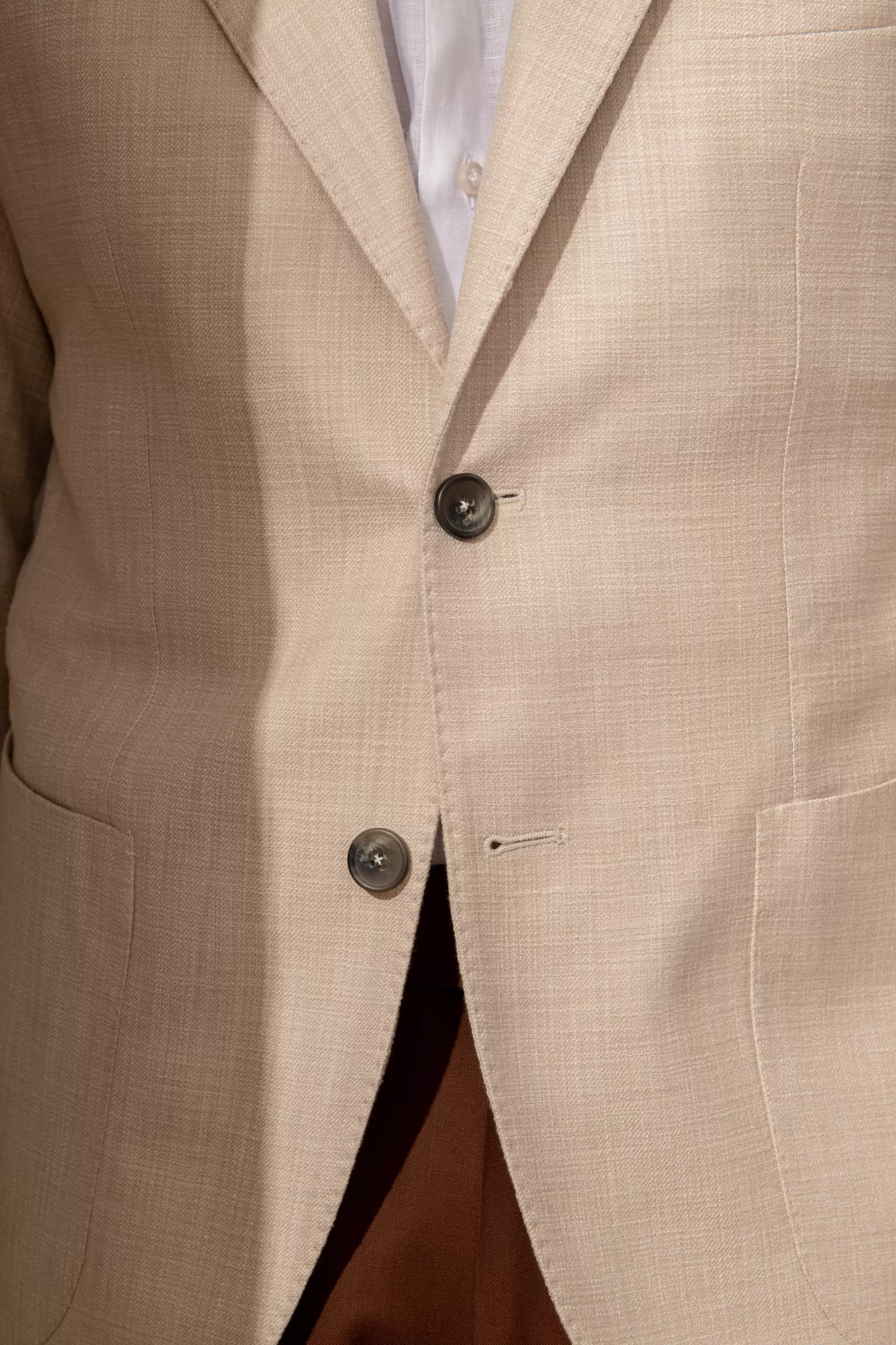 Veste Beige En Coton Et Soie Loro Piana - Made In Italy>Pini Parma Outlet