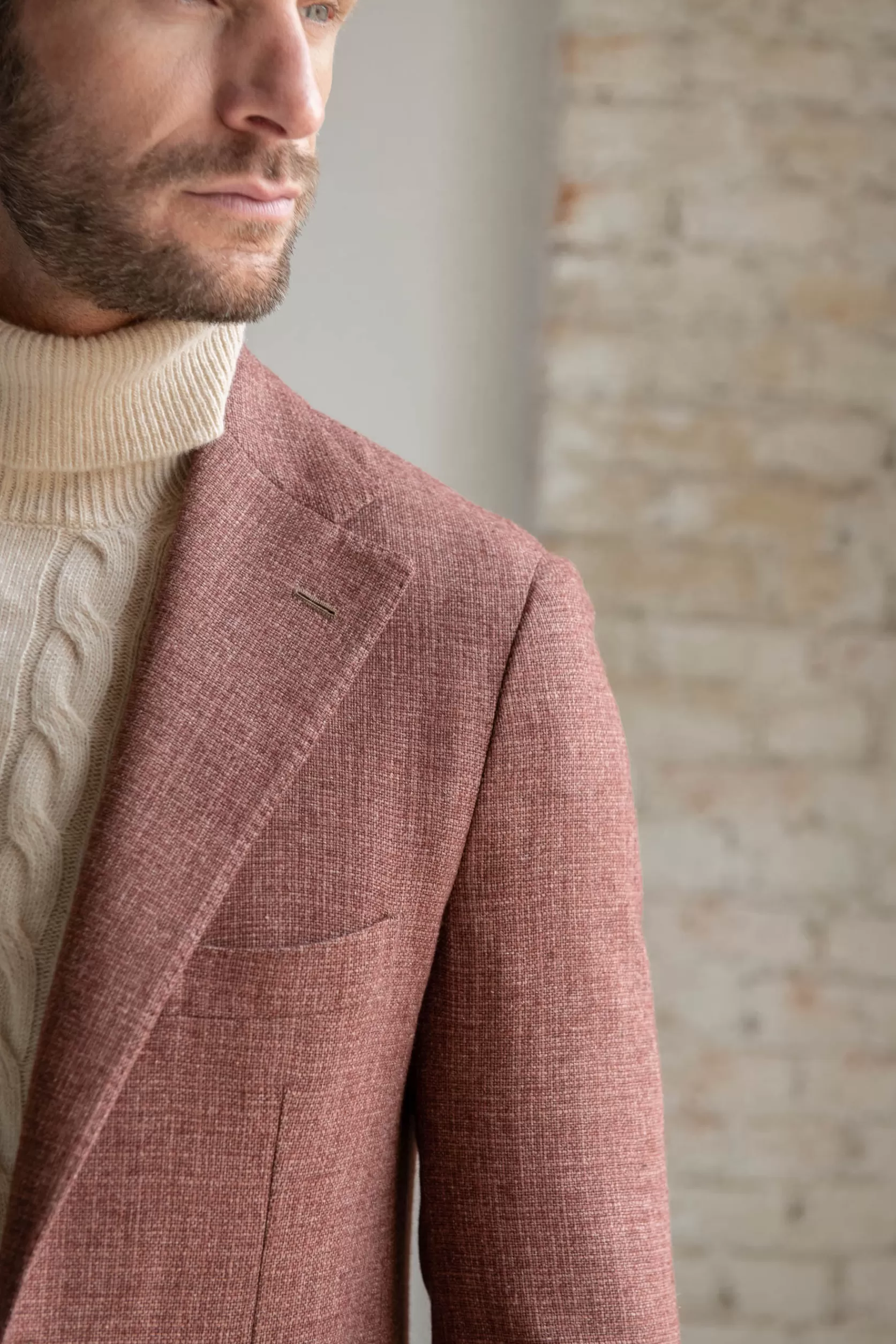 Veste Brique En Laine, Coton Et Soie - Made In Italy>Pini Parma Outlet