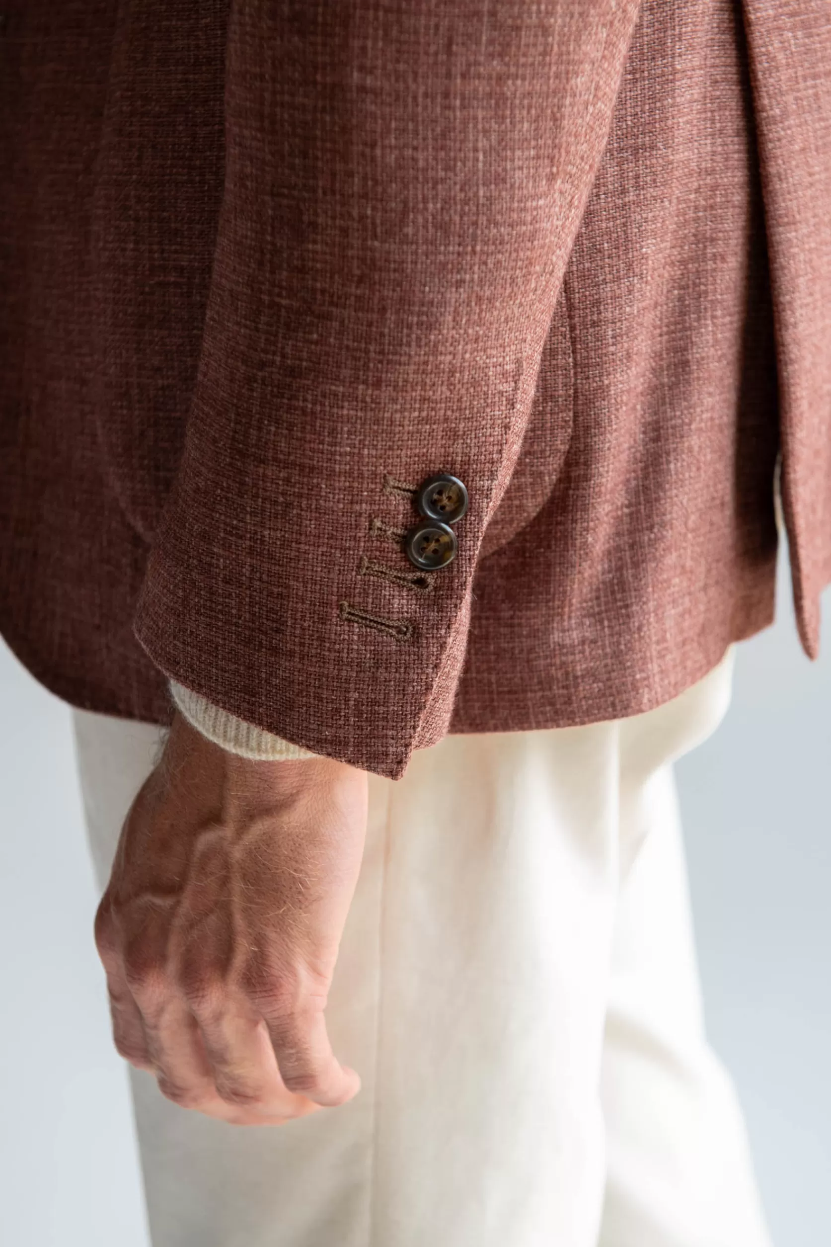 Veste Brique En Laine, Coton Et Soie - Made In Italy>Pini Parma Outlet