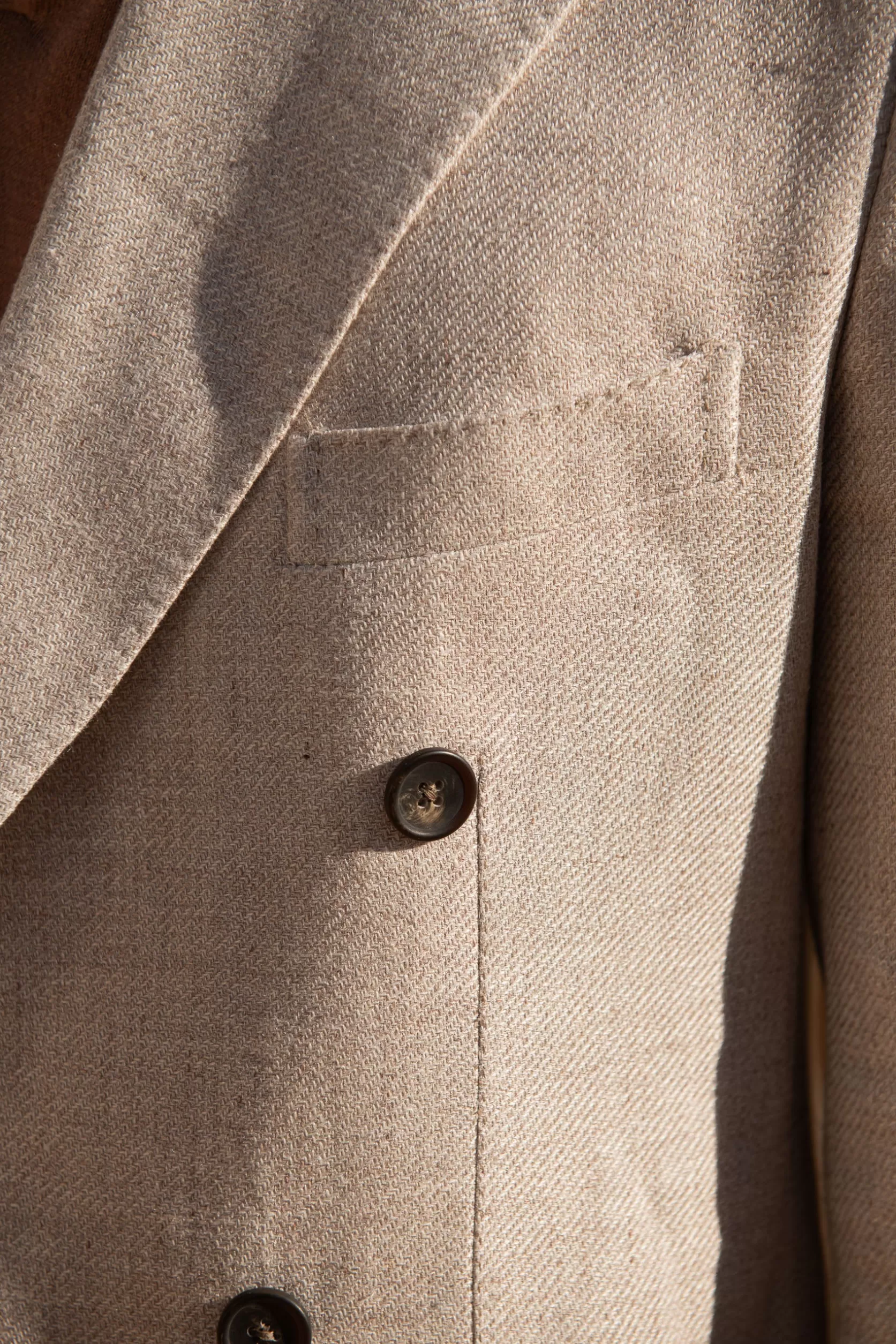 Veste Croisée Beige En Lin Coton Et Soie - Made In Italy>Pini Parma Online