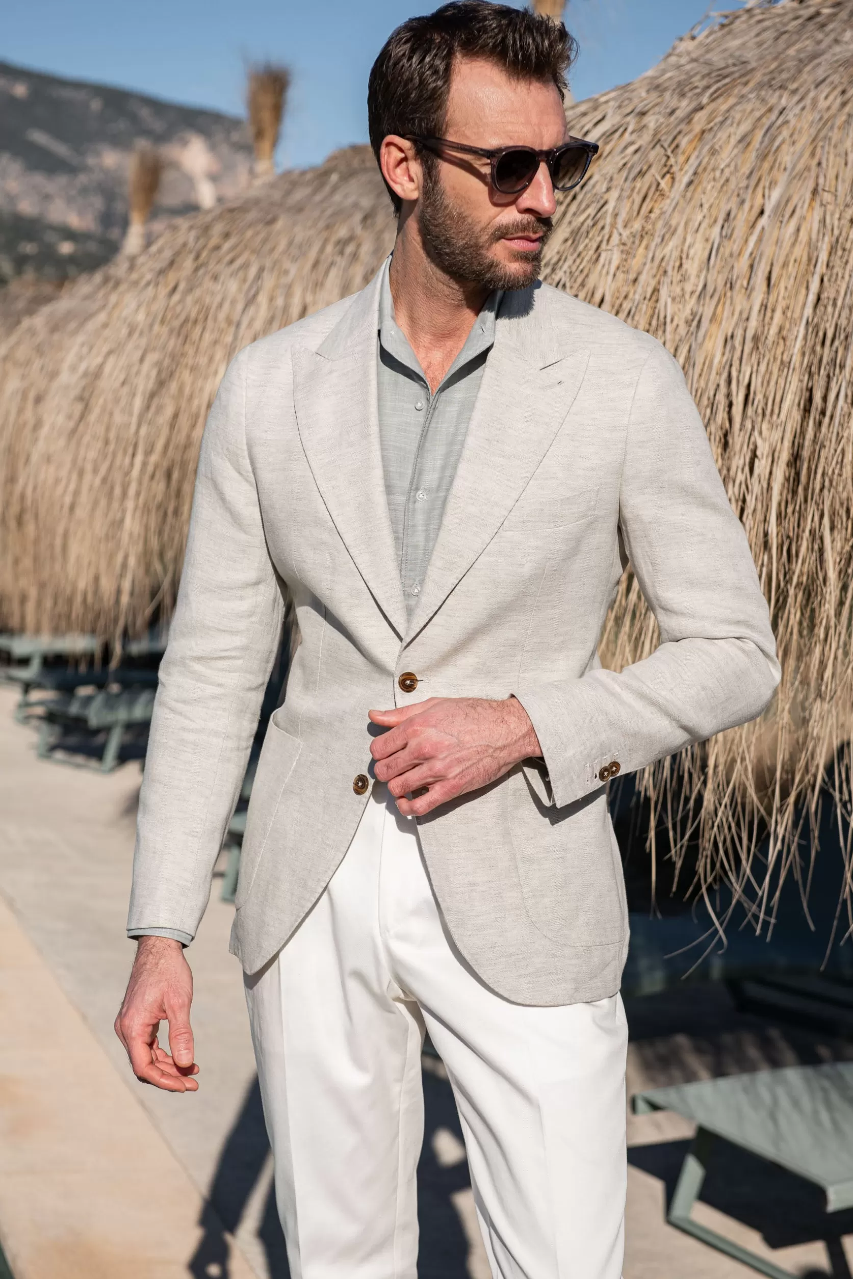 Veste En Lin à Stone Pierre " Collection Soragna " - Made In Italy>Pini Parma Best