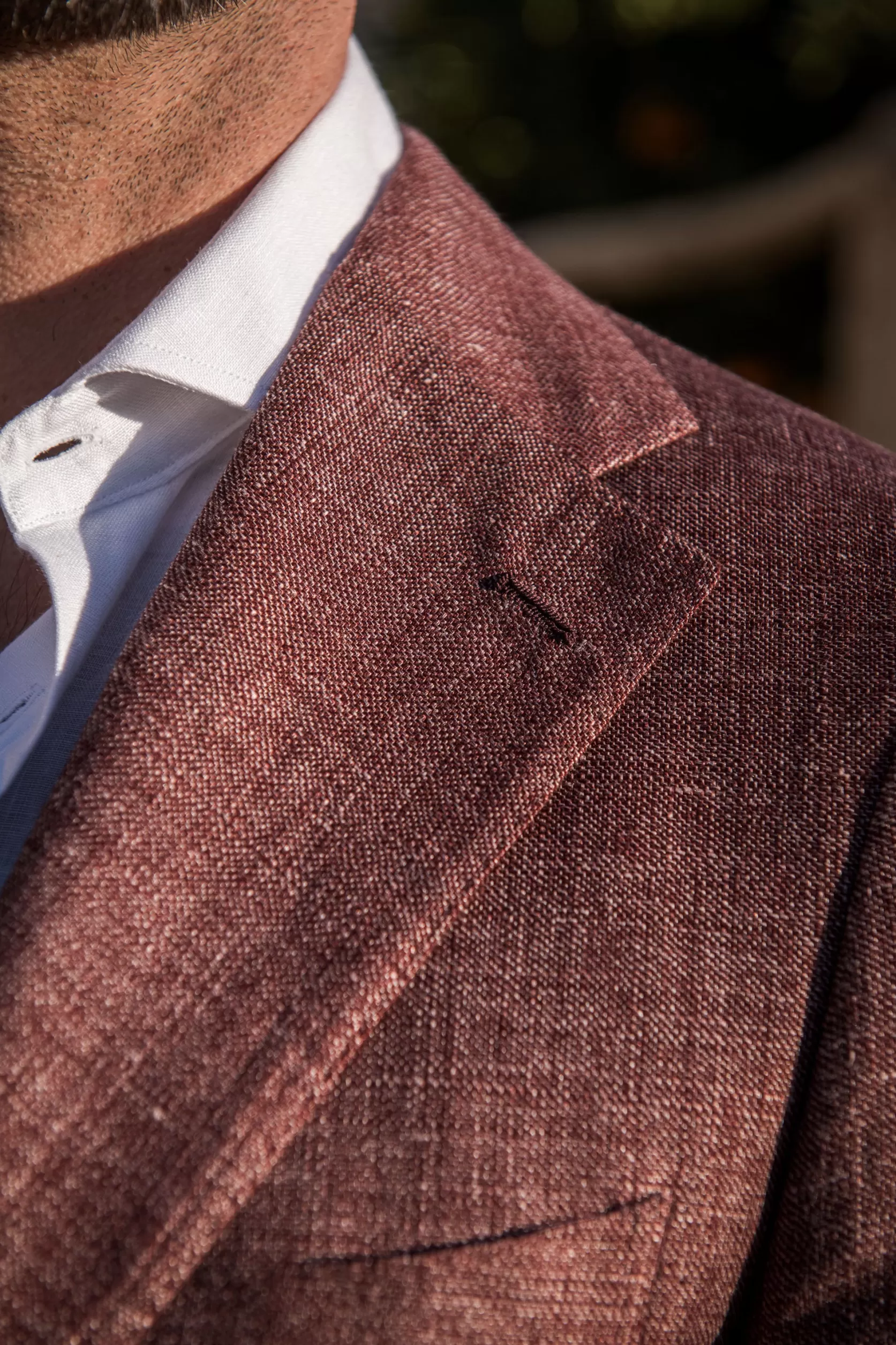 Veste En Lin Et Laine Bordeaux - Made In Italy>Pini Parma New