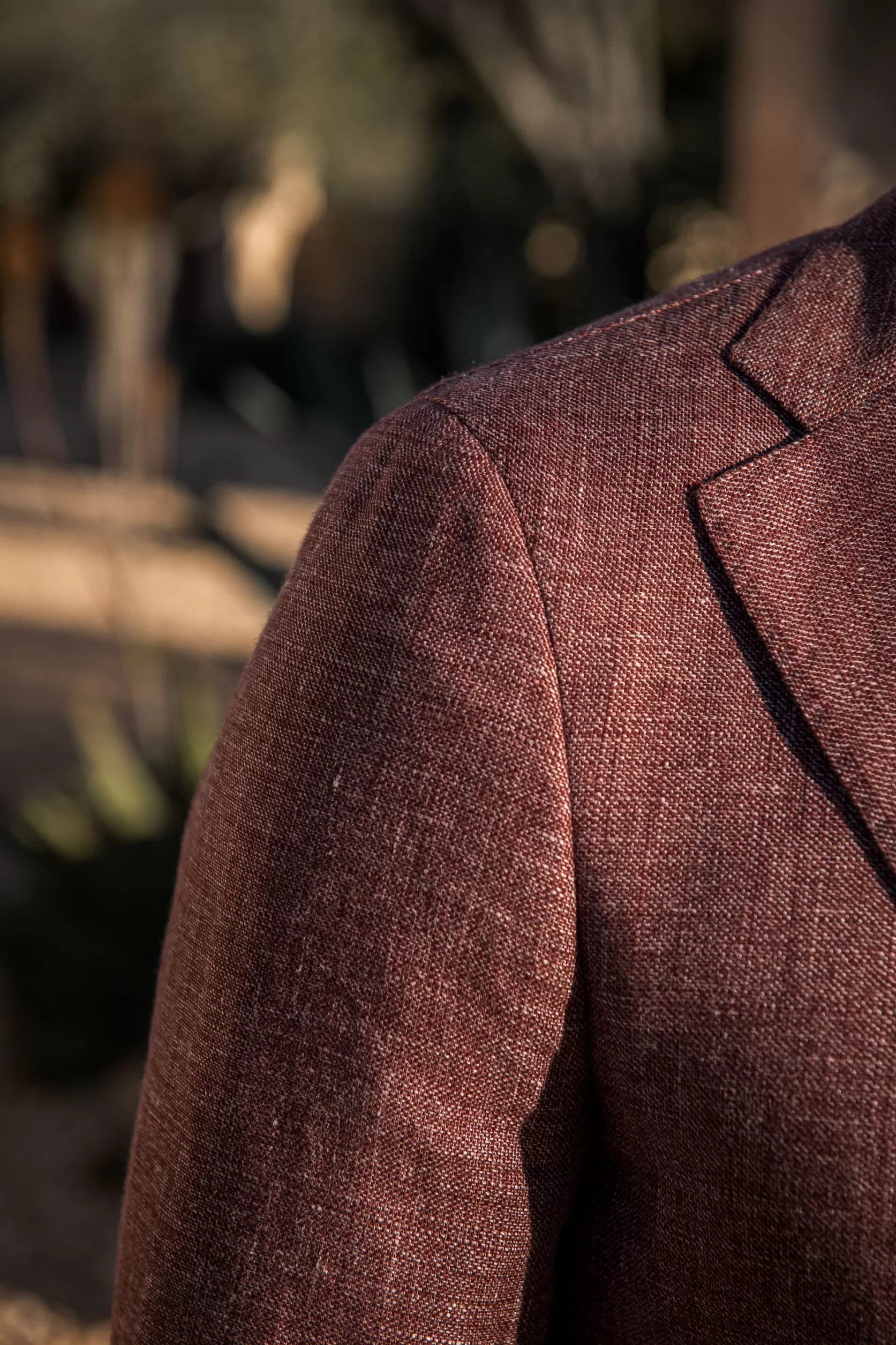 Veste En Lin Et Laine Bordeaux - Made In Italy>Pini Parma New