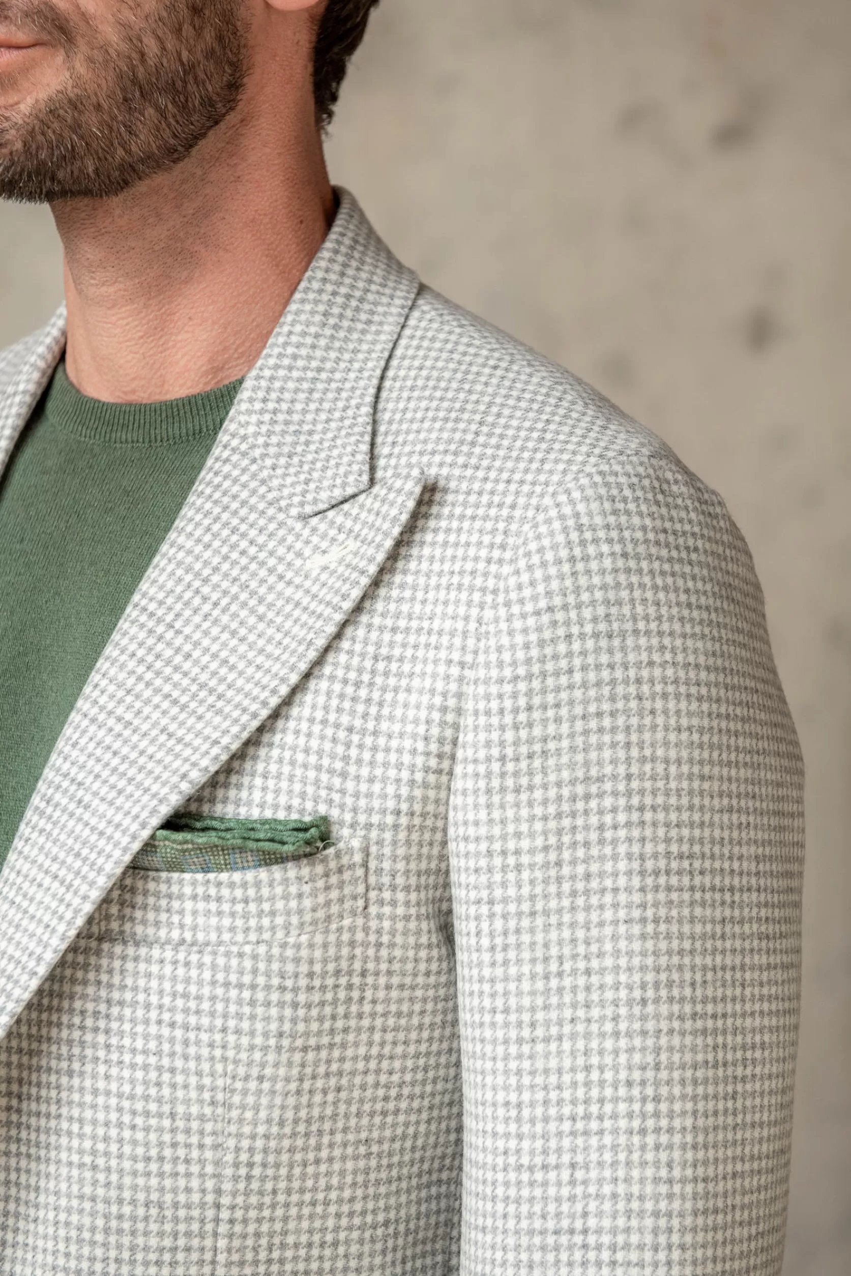 Veste Pied-de-poule Gris Clair " Collection Soragna " - Made In Italy>Pini Parma Store