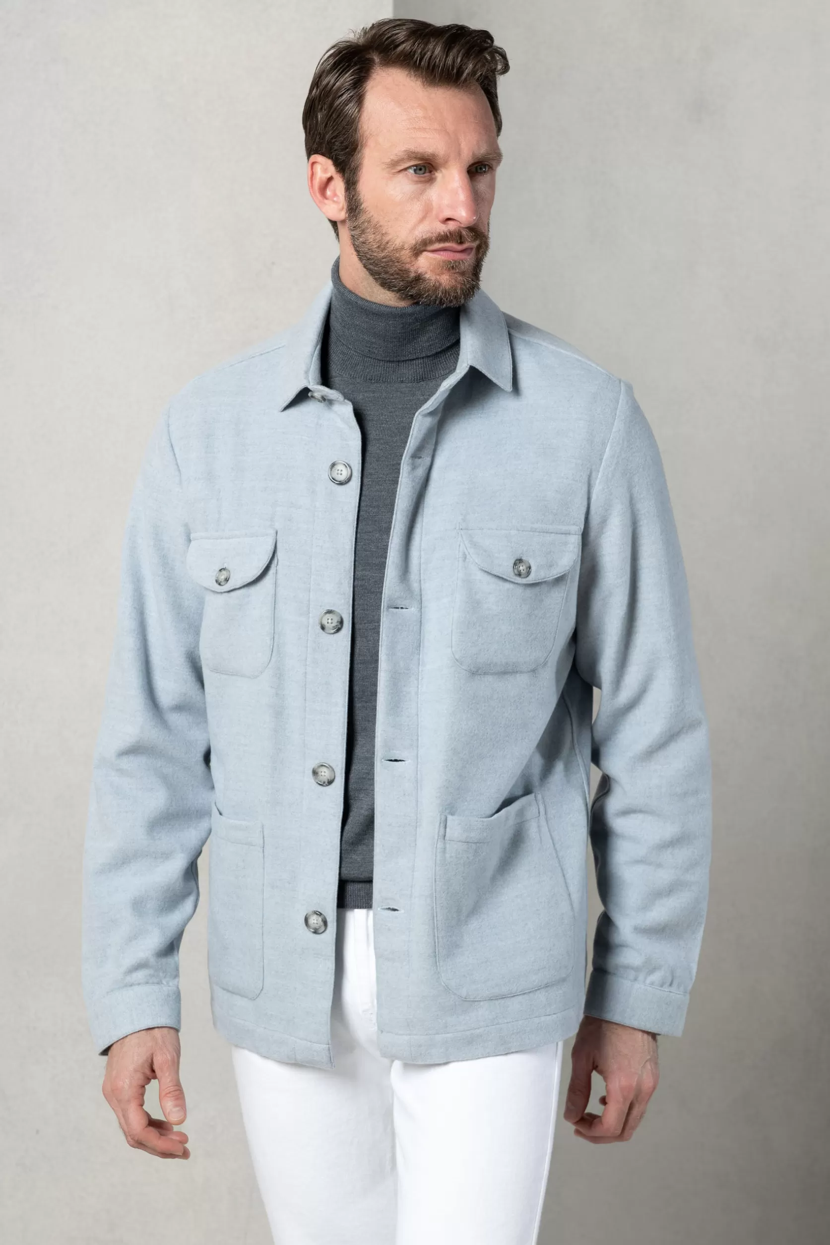 Veste Safari En Flanelle Super 180s – Made In Italy>Pini Parma Best Sale