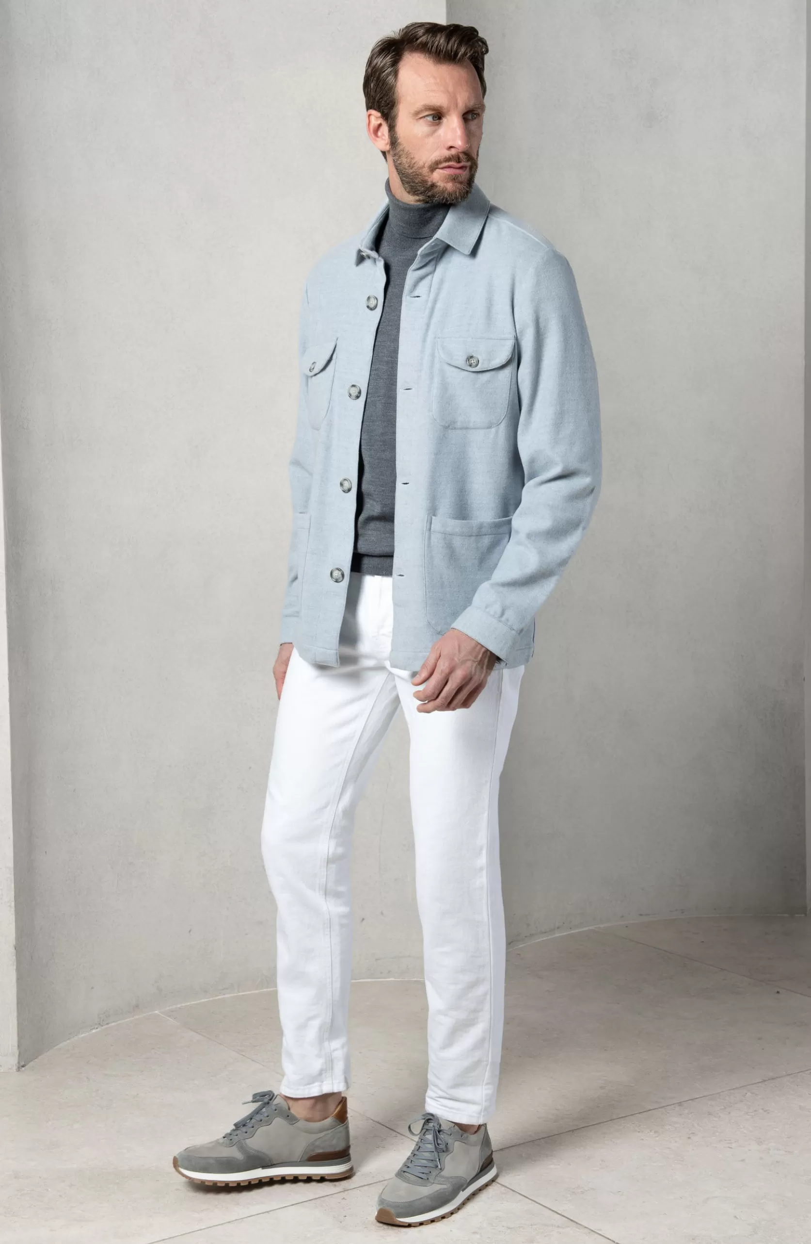 Veste Safari En Flanelle Super 180s – Made In Italy>Pini Parma Best Sale