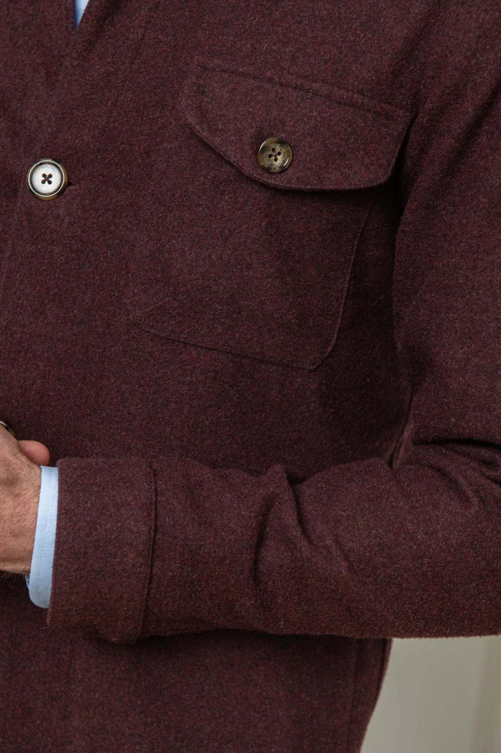 Veste Safari Bordeaux En Flanelle Super 180'S – Made In Italy>Pini Parma New