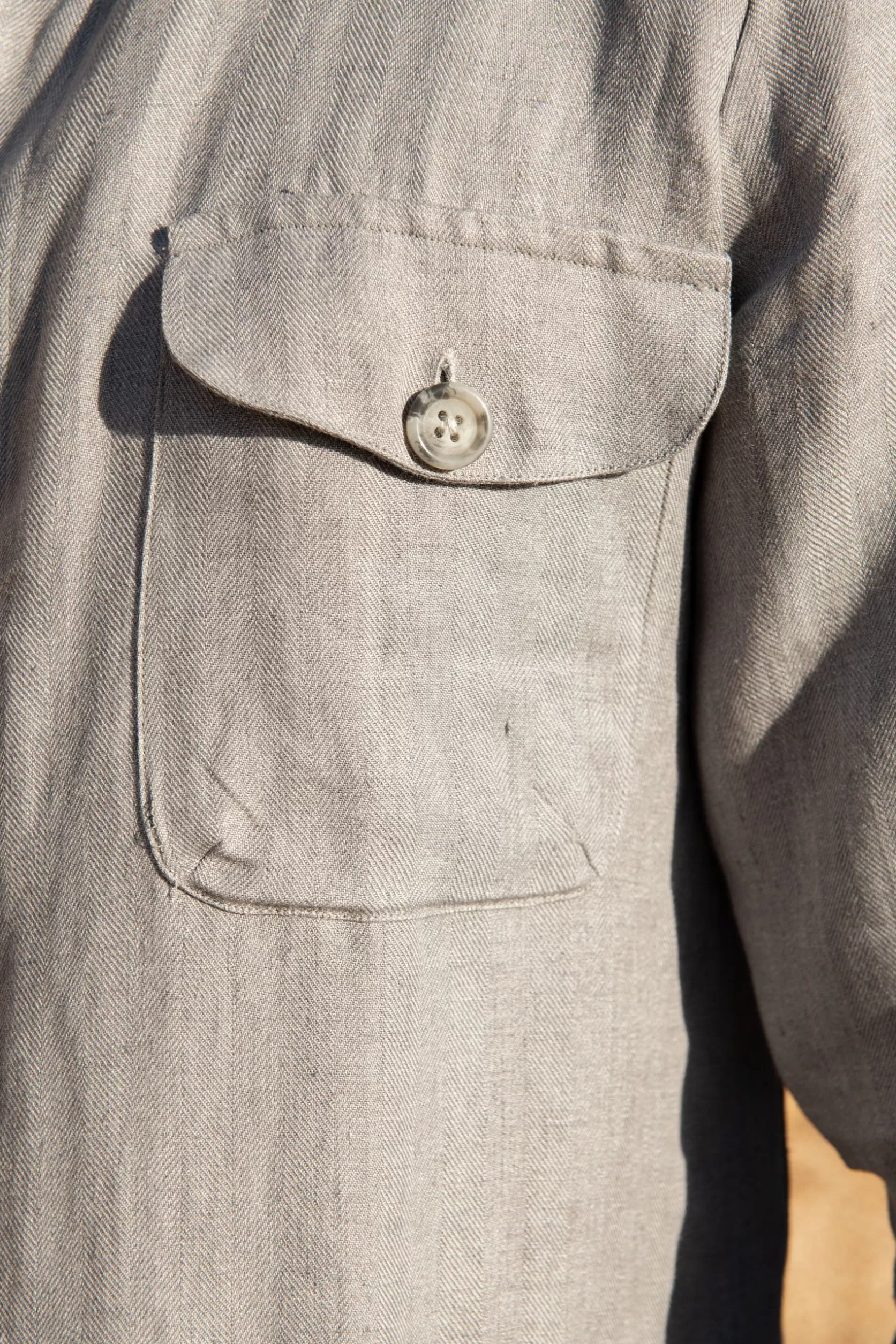 Veste Safari En Lin à Chevrons Gris Ciel – Made In Italy>Pini Parma Hot