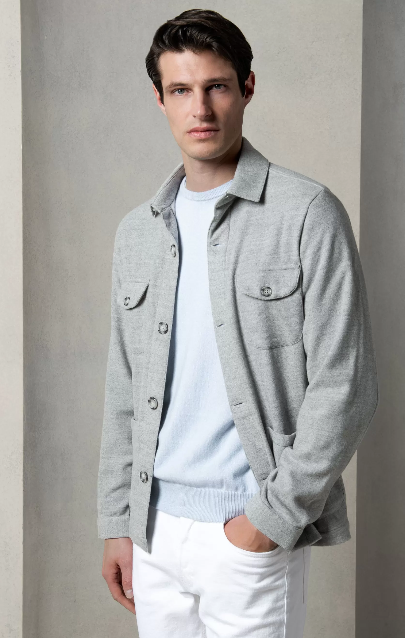 Veste Safari En Flanelle Super 180'S – Made In Italy>Pini Parma Sale