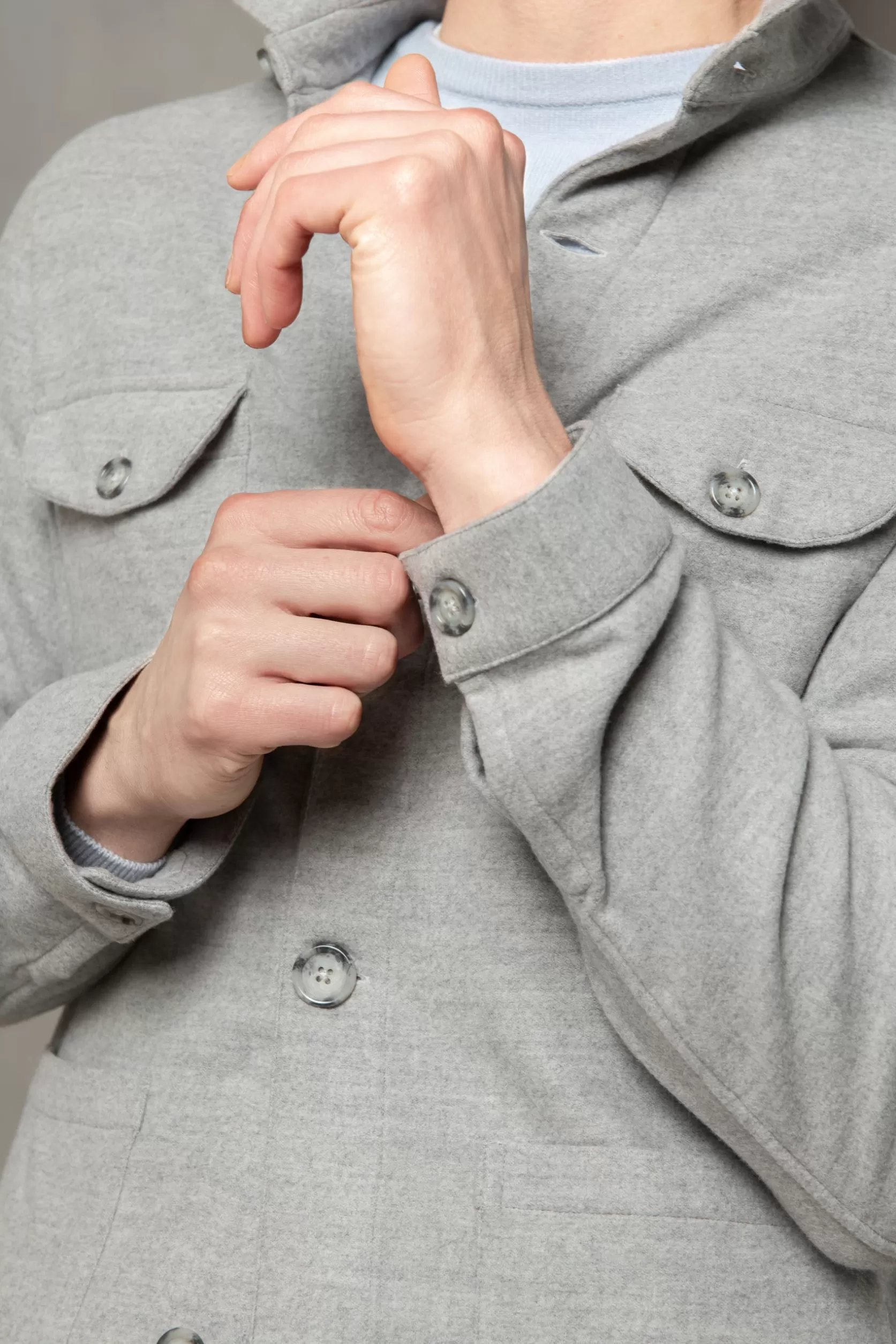 Veste Safari En Flanelle Super 180'S – Made In Italy>Pini Parma Sale