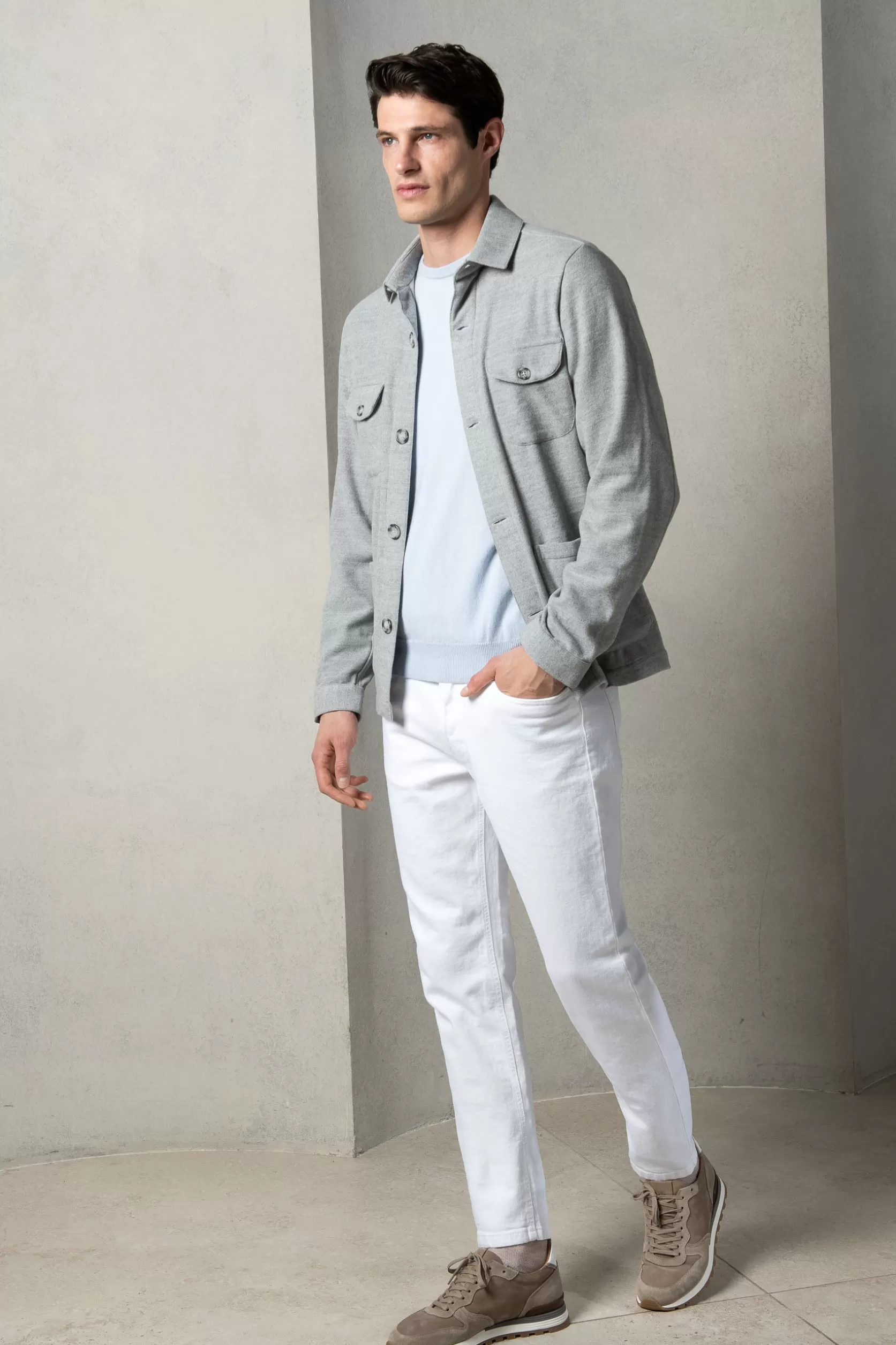 Veste Safari En Flanelle Super 180'S – Made In Italy>Pini Parma Sale