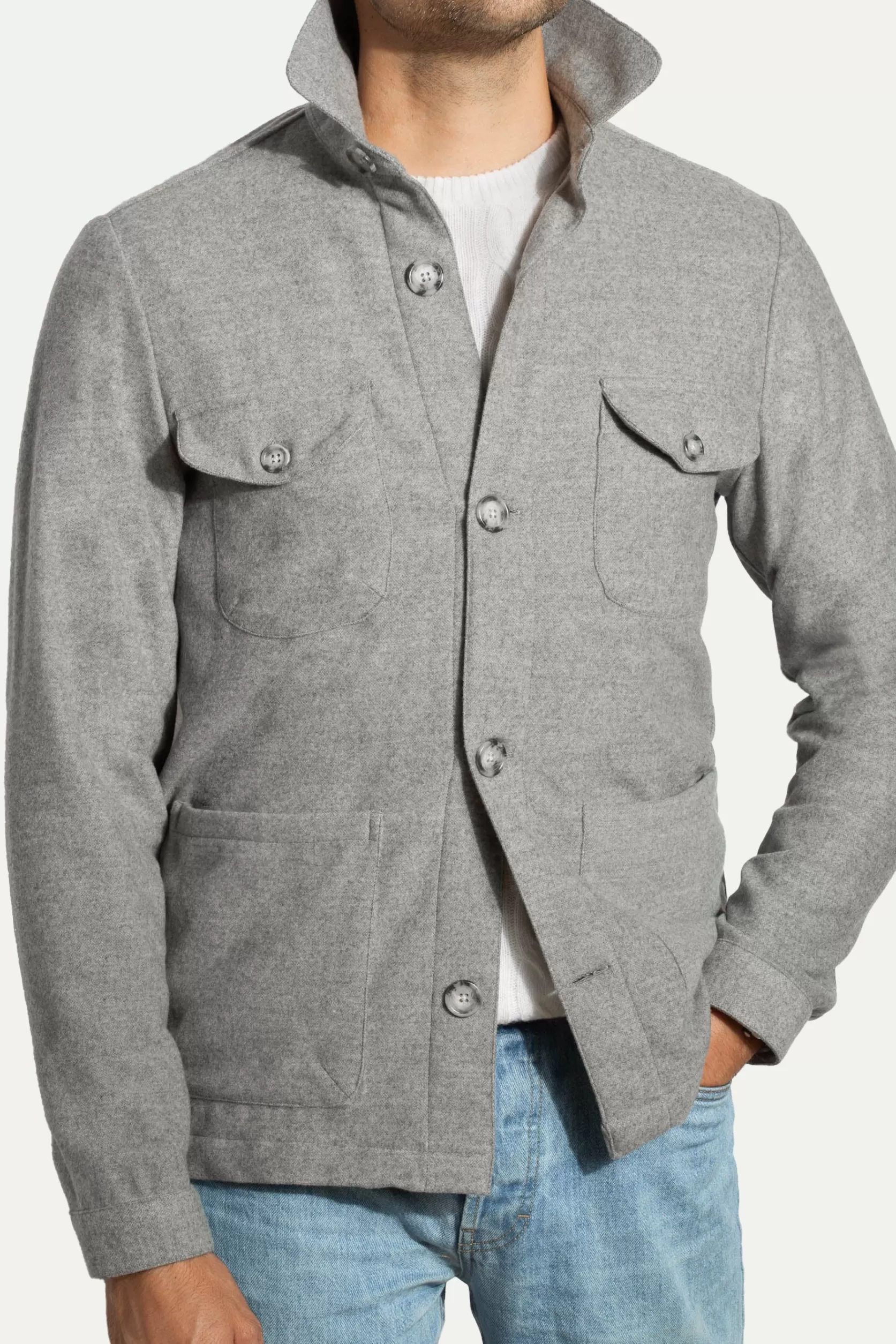 Veste Safari e En Flanelle Super 180s – Made In Italy>Pini Parma Flash Sale