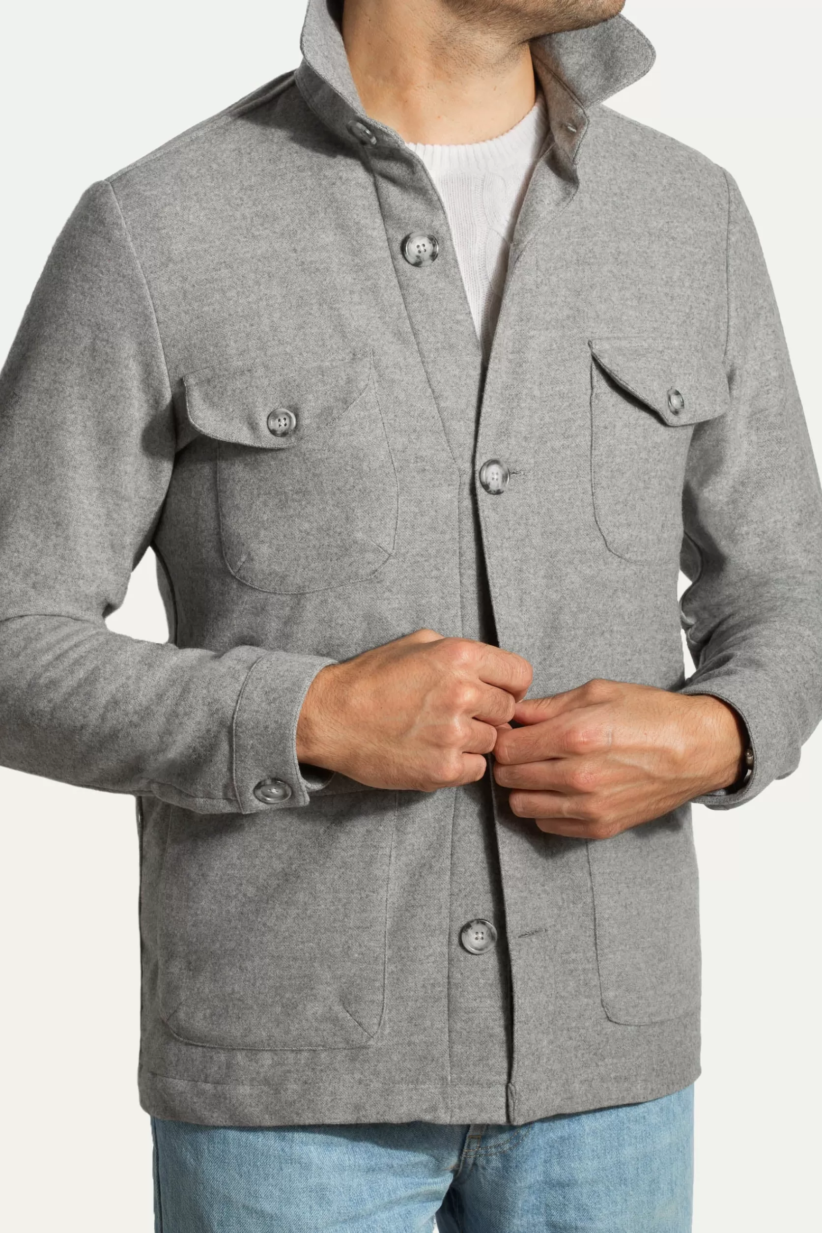 Veste Safari e En Flanelle Super 180s – Made In Italy>Pini Parma Flash Sale