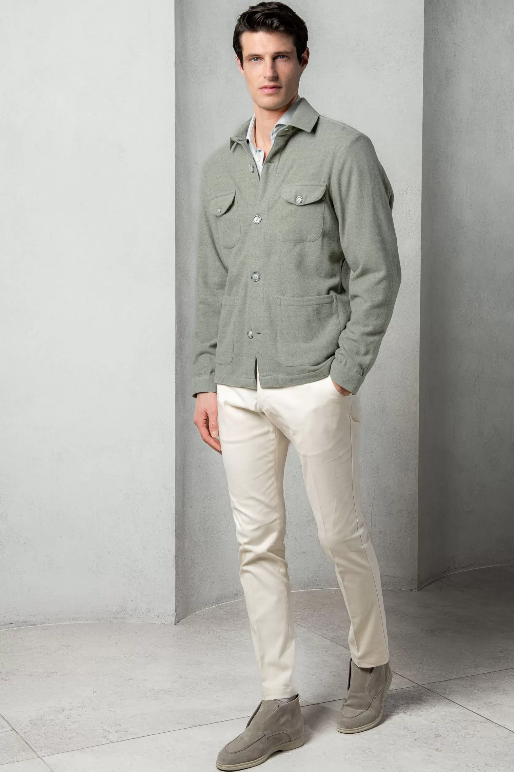 Veste Safari En Flanelle Super 180s – Made In Italy>Pini Parma Discount